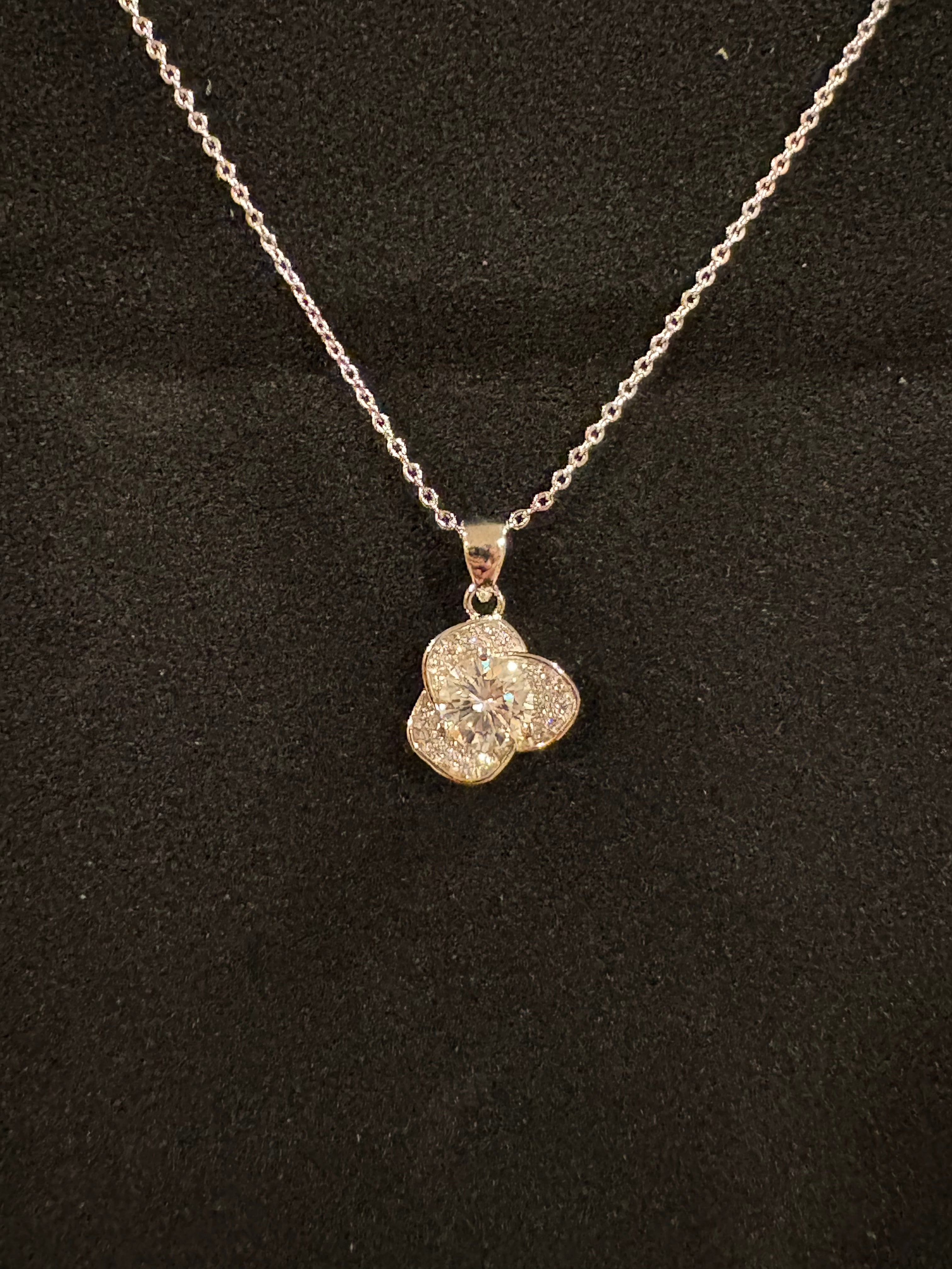 Radiant Petal Moissanite Necklace