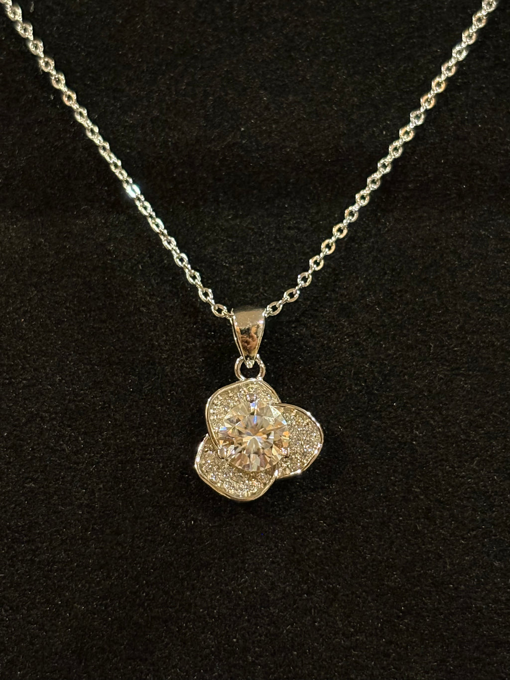 Radiant Petal Moissanite Necklace
