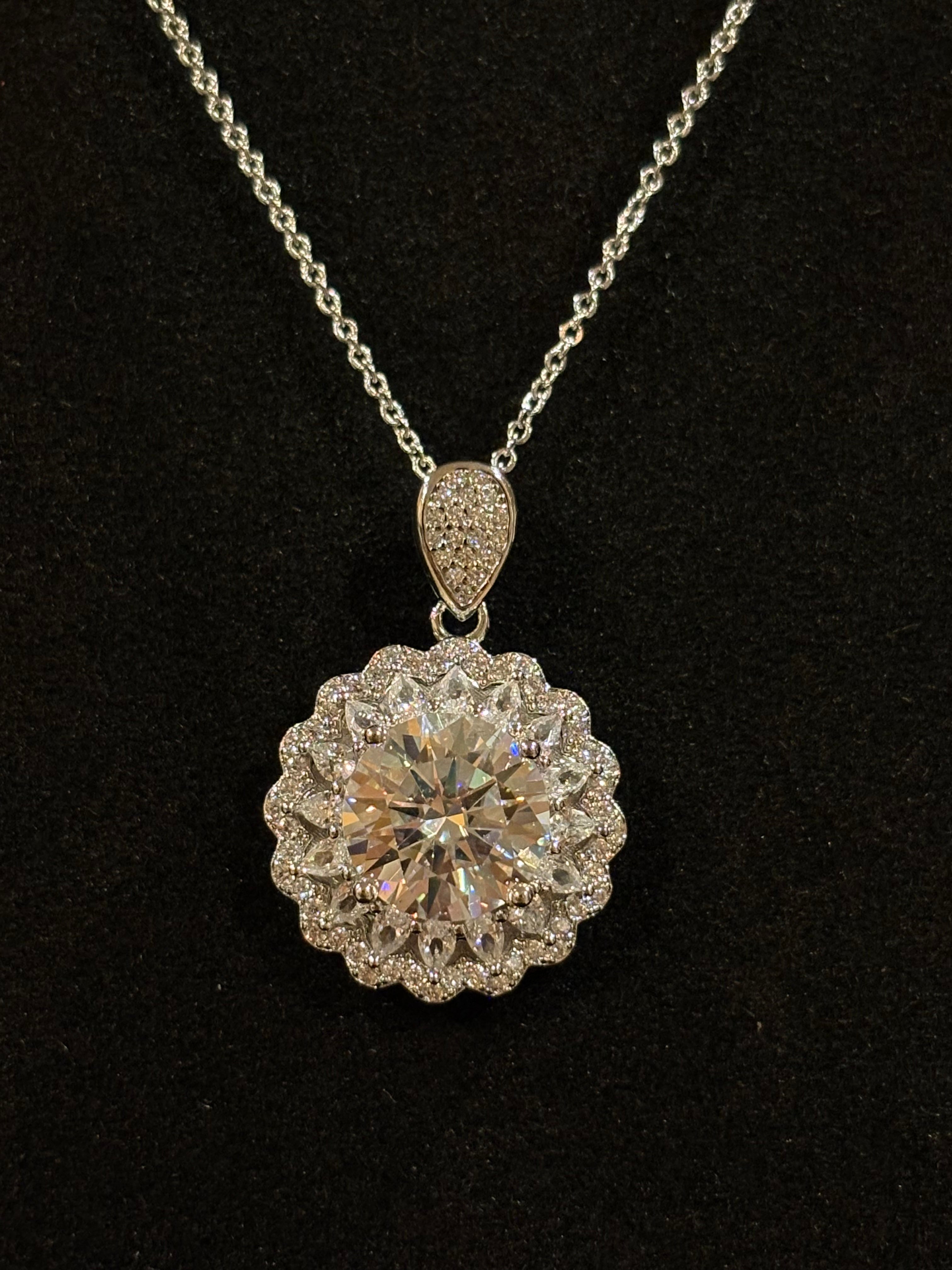 Royal Blossom Moissanite Necklace