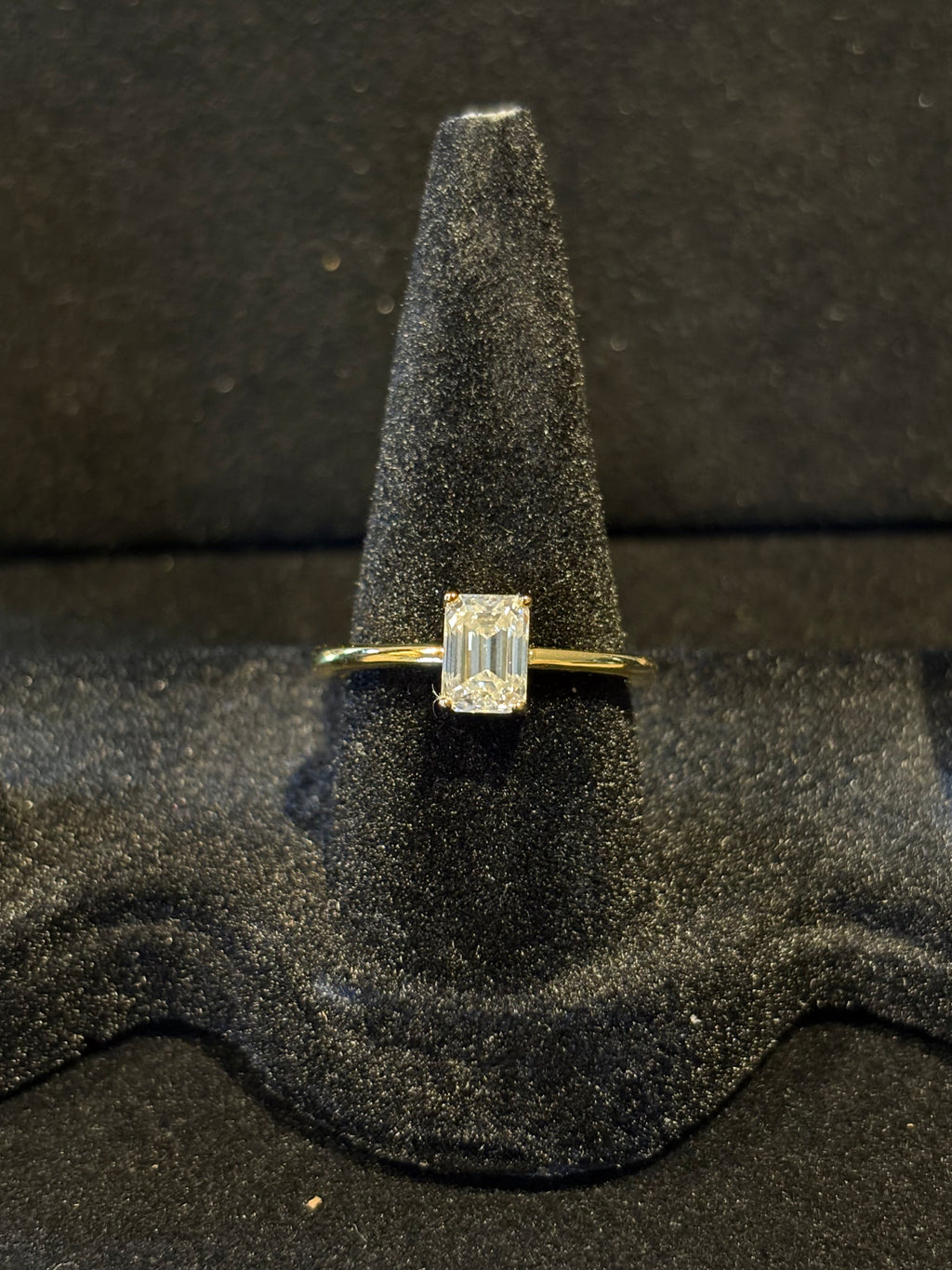 Gold-Plated Emerald-Cut Ring – Adjustable Size