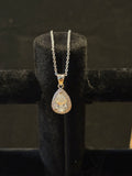 Pear Halo Pendant Necklace