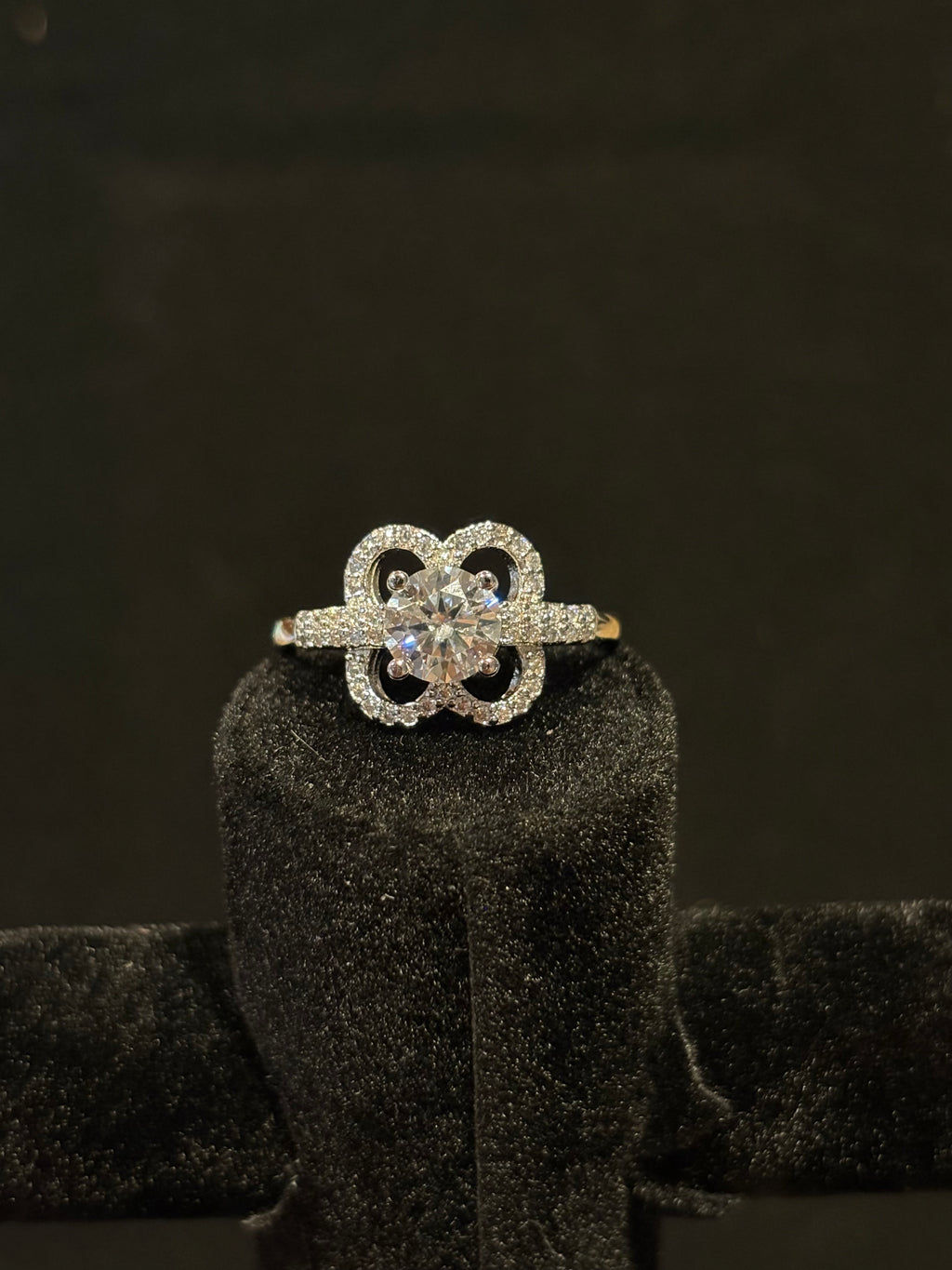 The "Sparkling Clover" Statement Ring