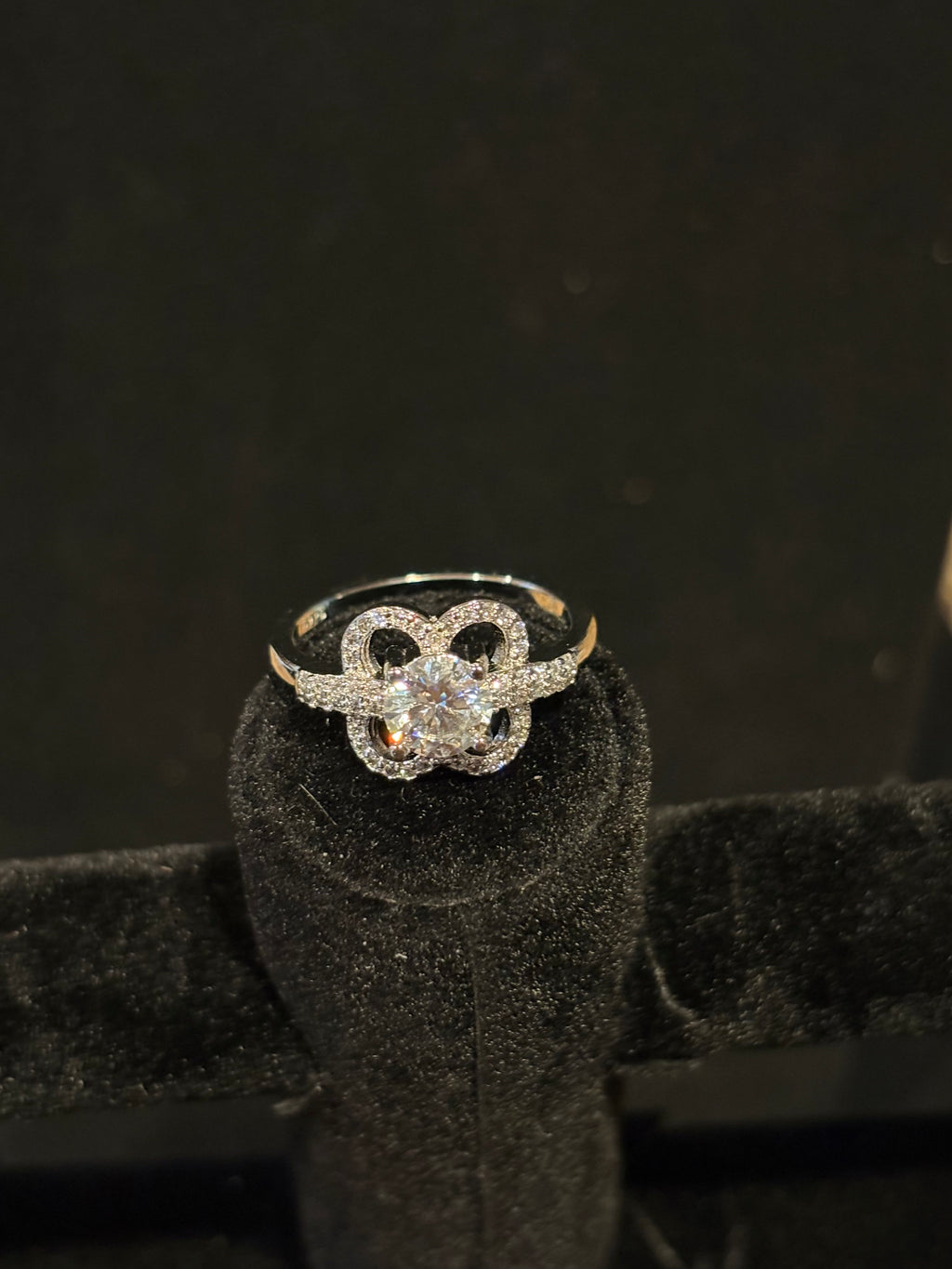 The "Sparkling Clover" Statement Ring