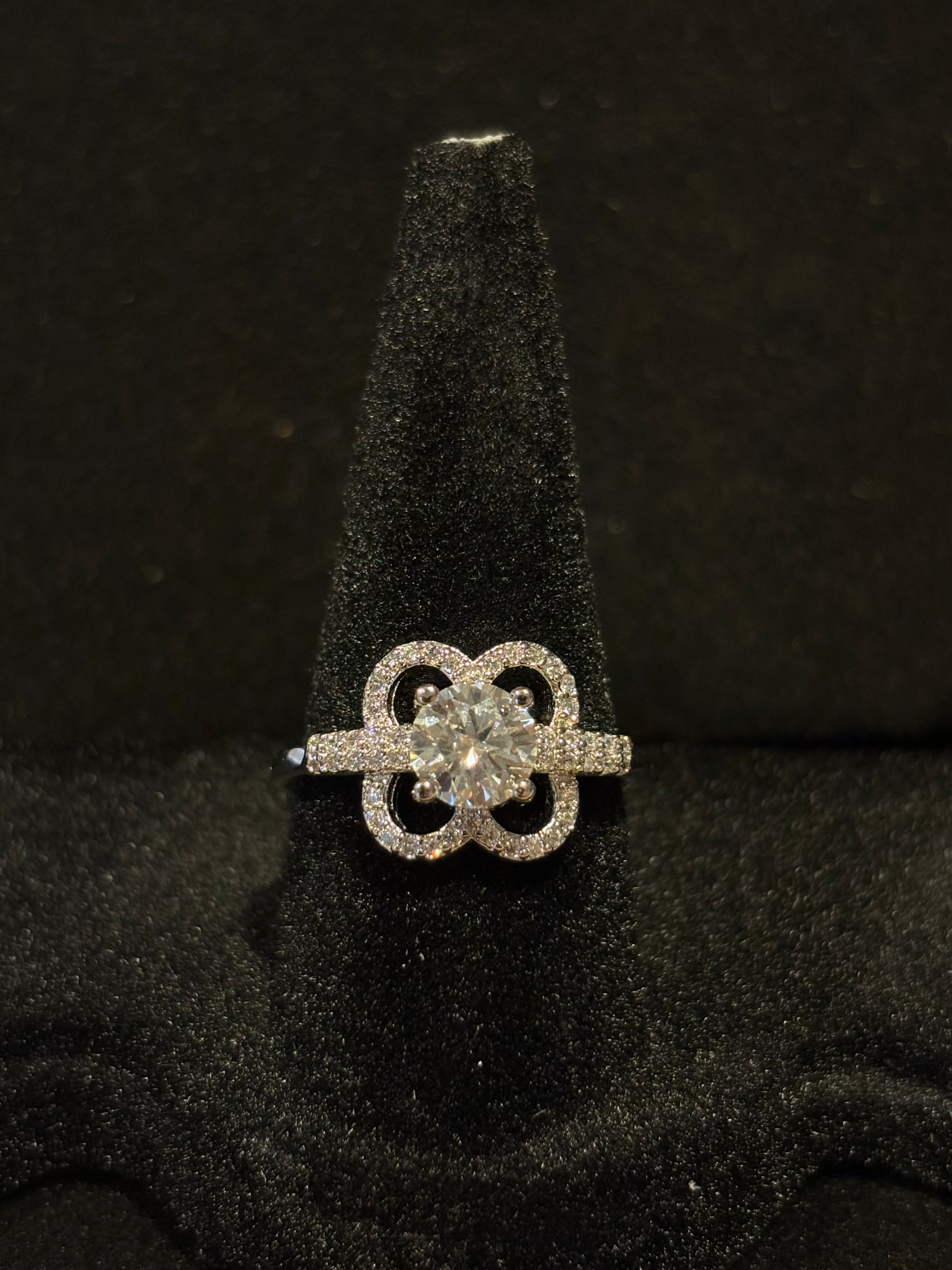 The "Sparkling Clover" Statement Ring