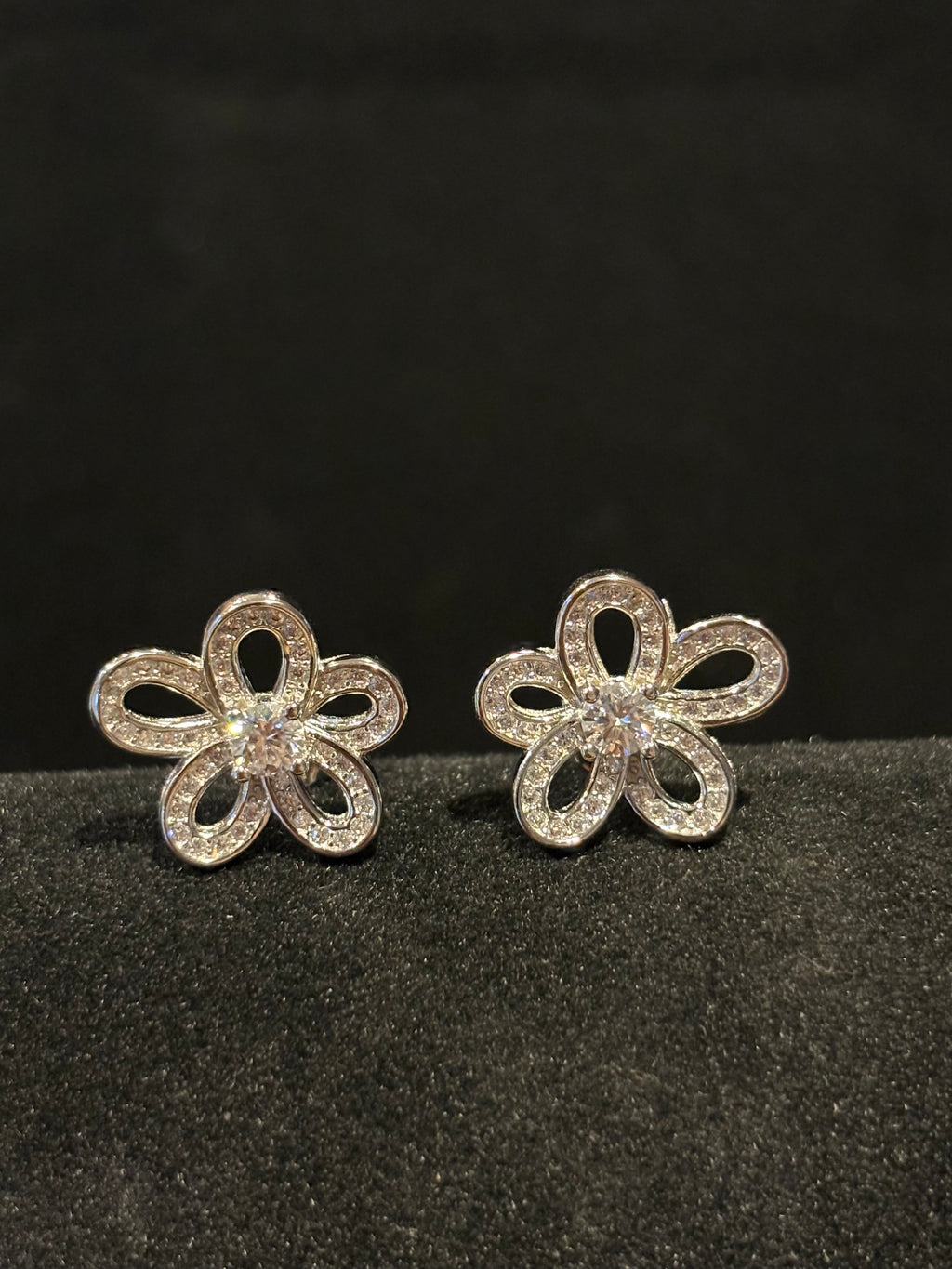 The "Blossoming Brilliance" Moissanite Floral Earring Studs