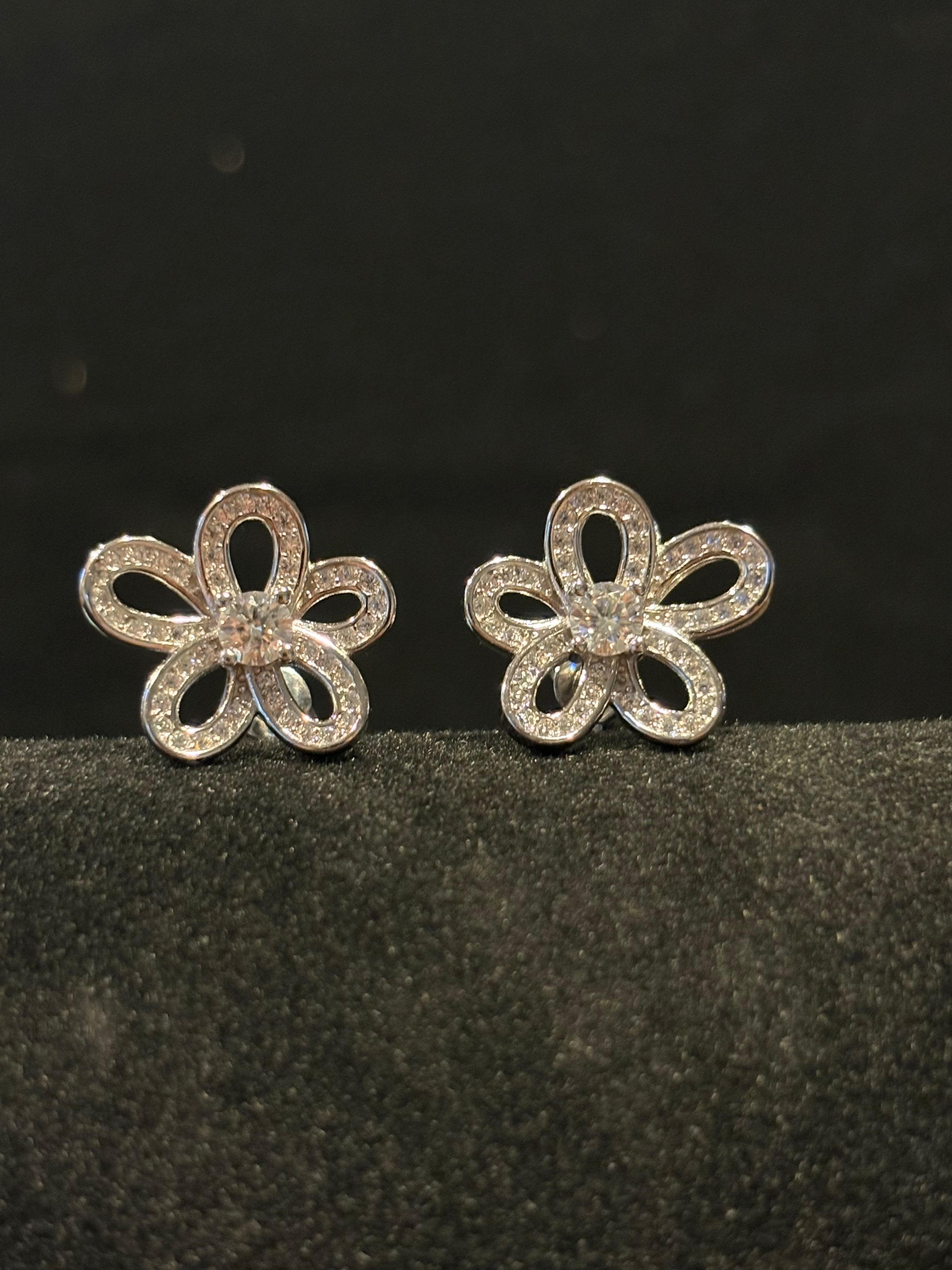 The "Blossoming Brilliance" Moissanite Floral Earring Studs