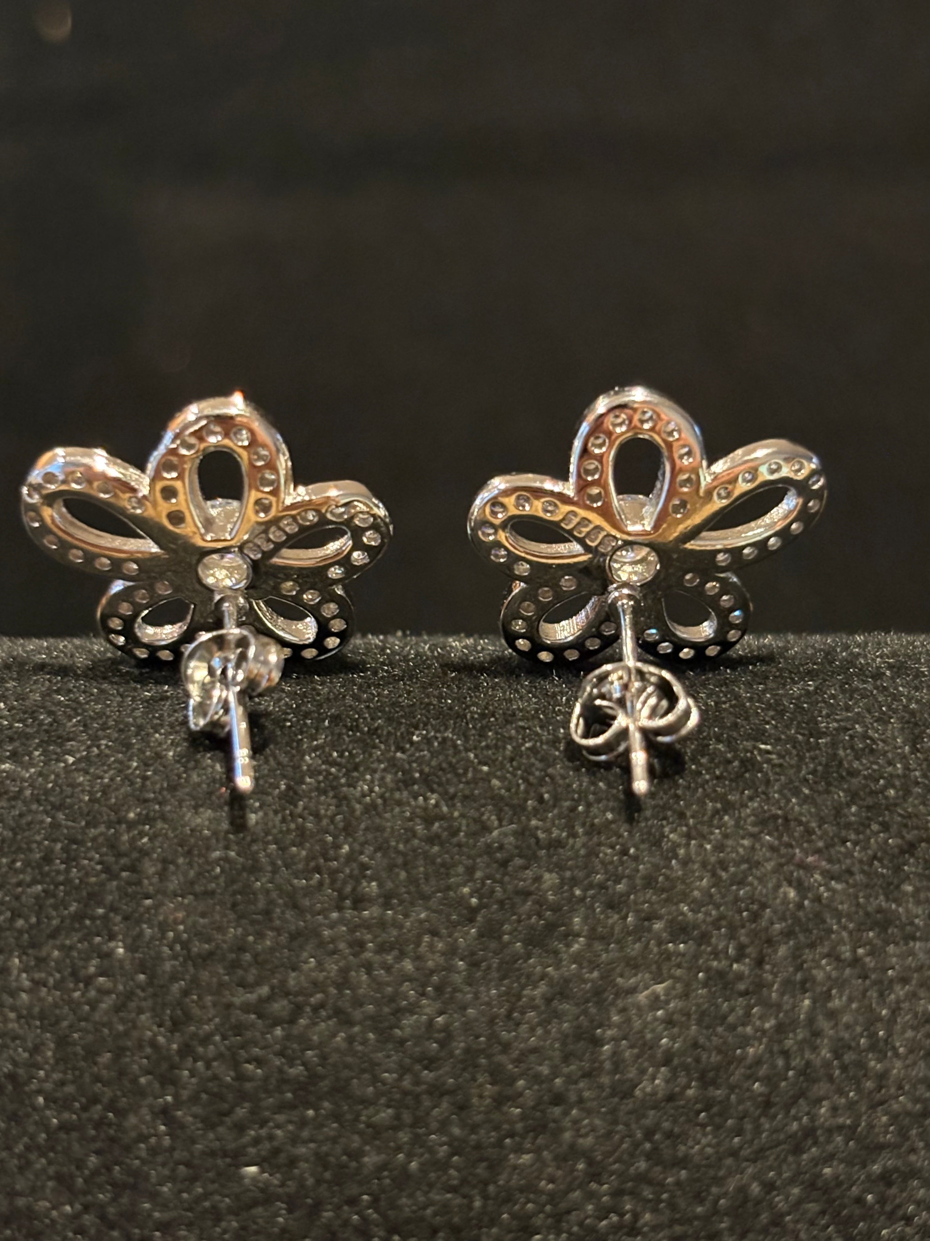 The "Blossoming Brilliance" Moissanite Floral Earring Studs
