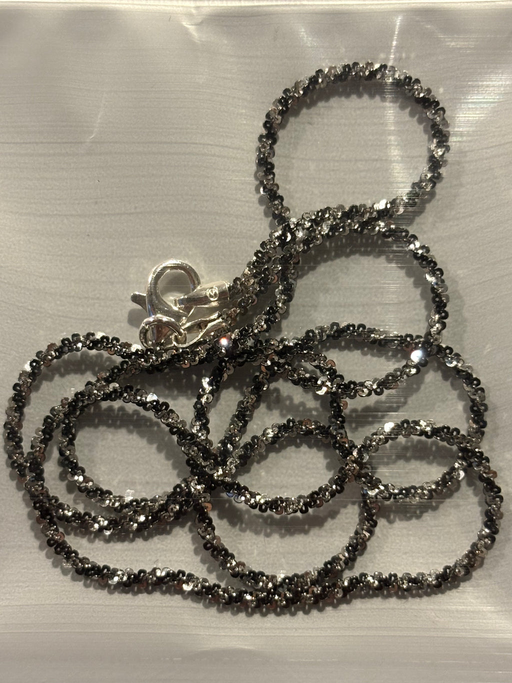 Monochromatic Twist Necklace: Italian Black and White Textured