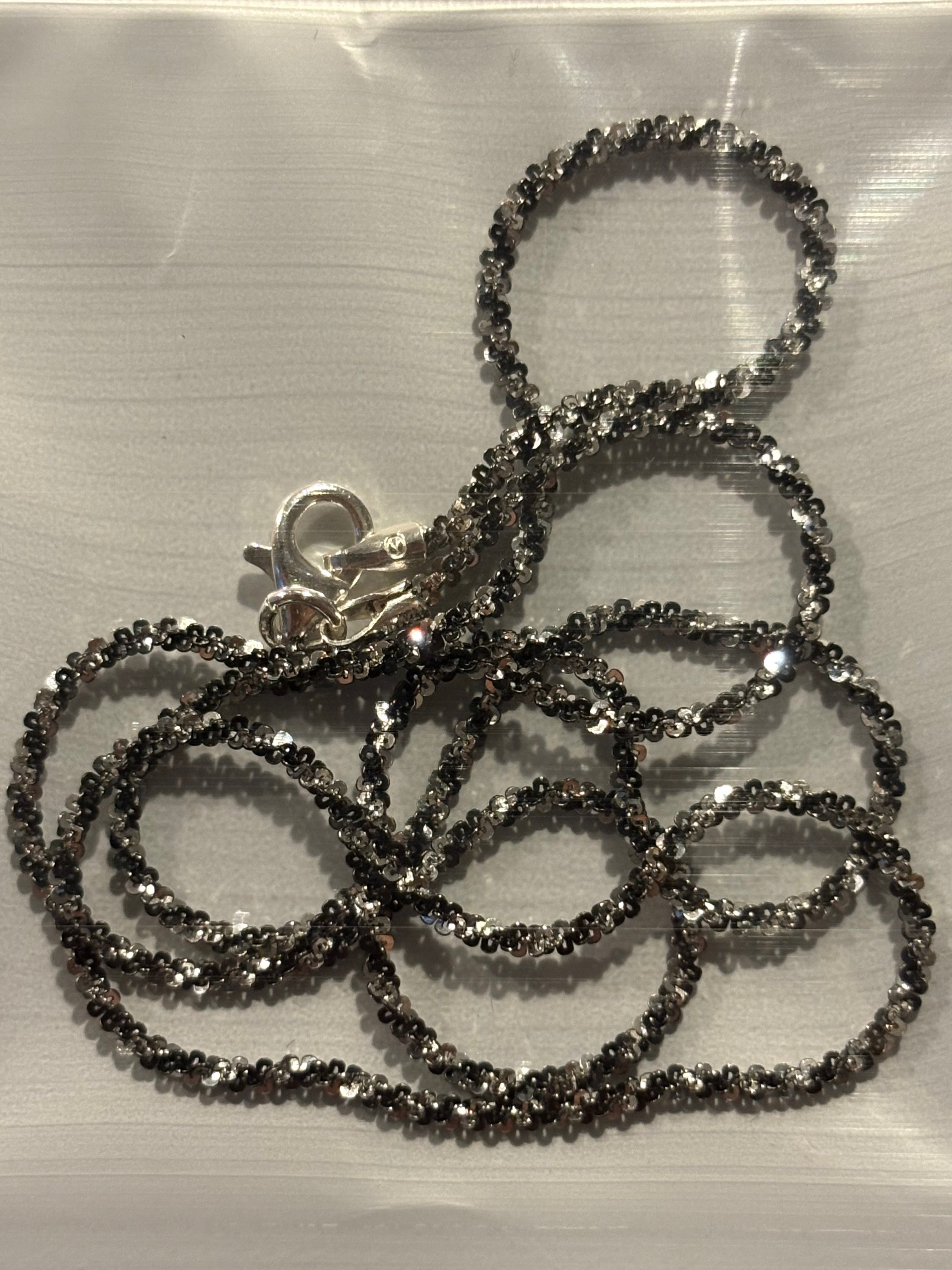 Monochromatic Twist Necklace: Italian Black and White Textured
