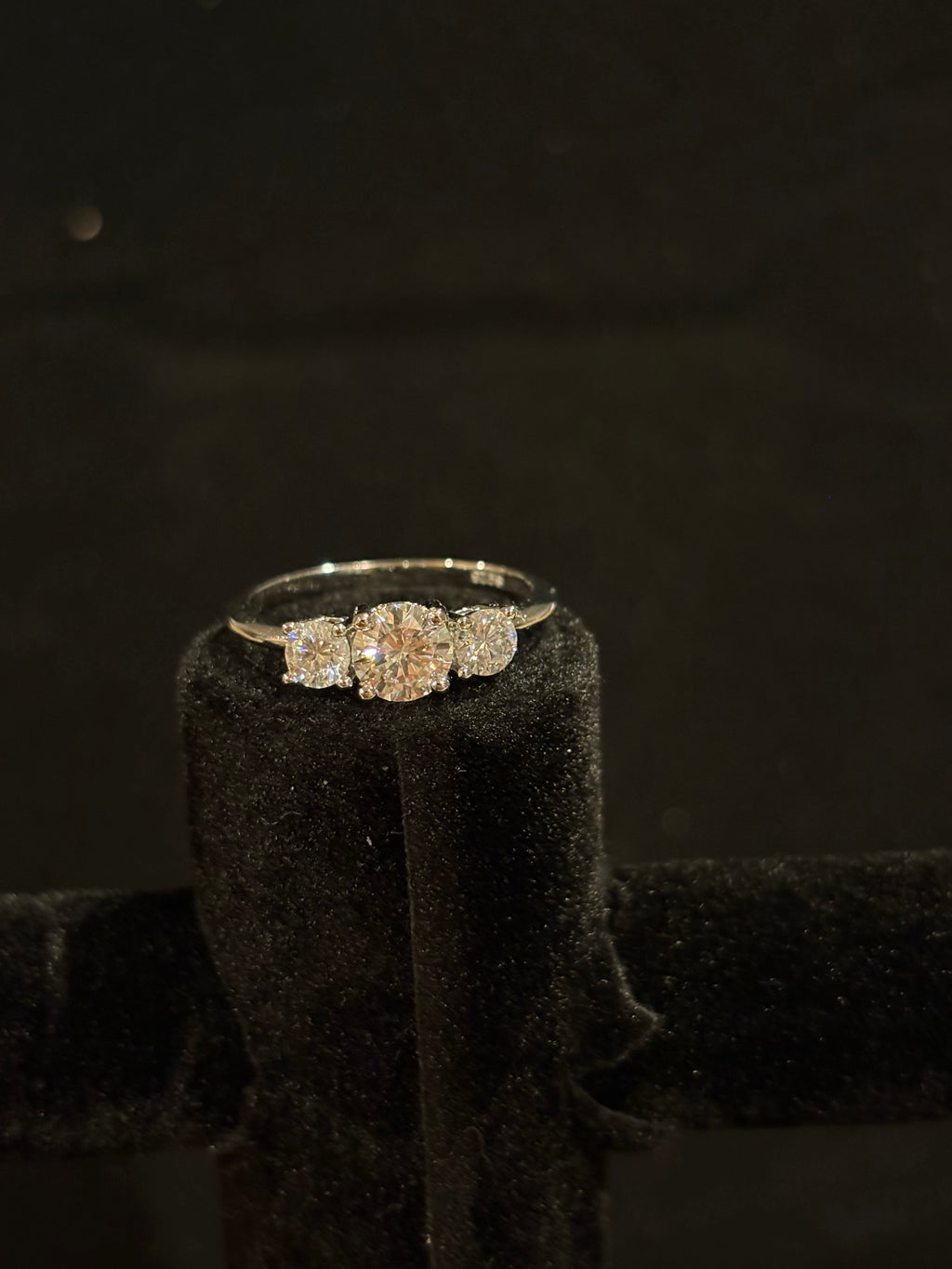 The "Eternal Trio" Moissanite Past, Present, and Future Ring