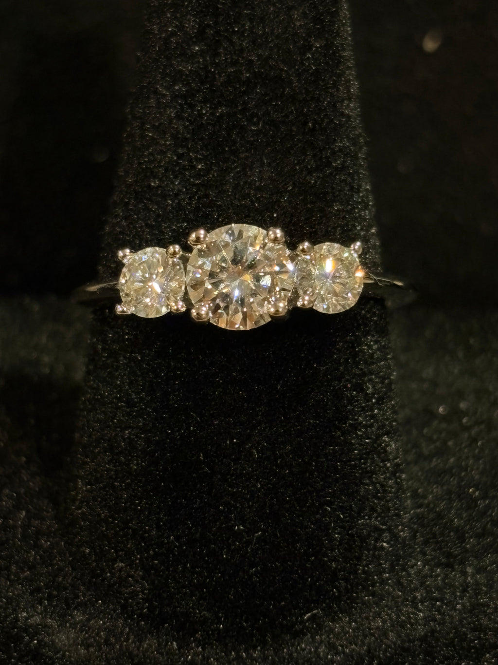 The "Eternal Trio" Moissanite Past, Present, and Future Ring