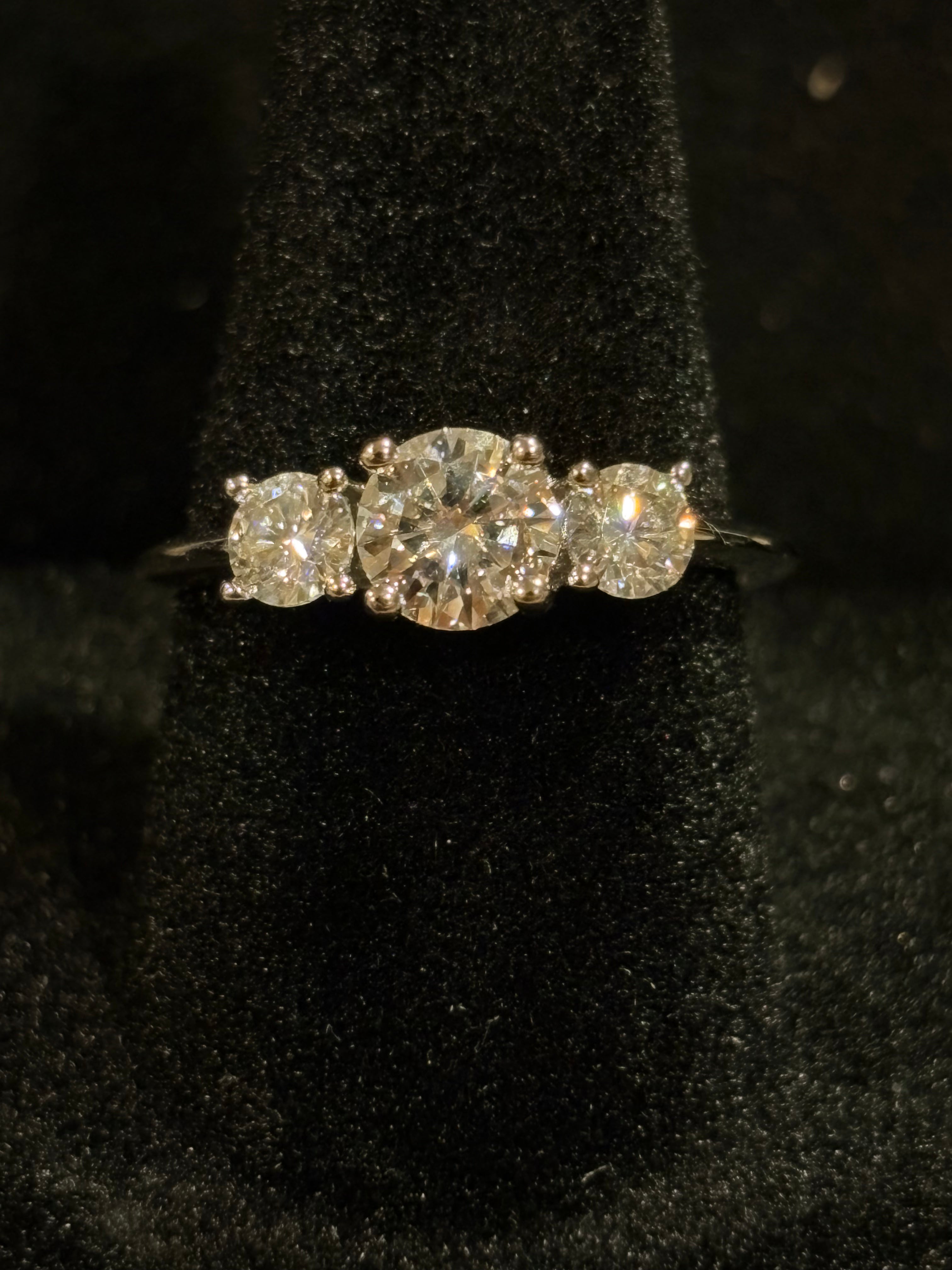 The "Eternal Trio" Moissanite Past, Present, and Future Ring