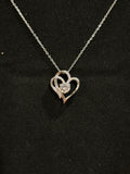 The "Interlocking Hearts" Solitaire Pendant Necklace