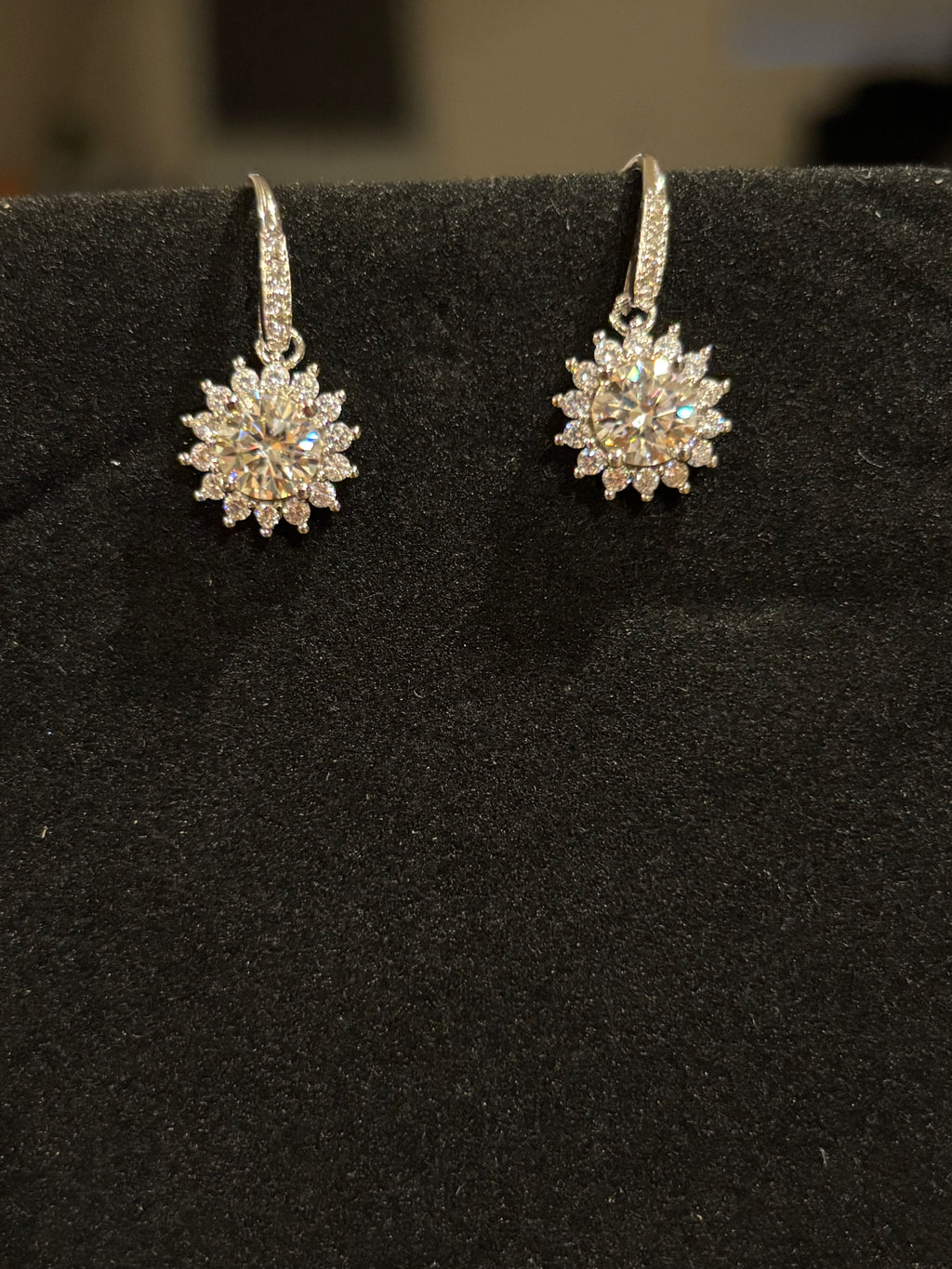 The "Celestial Sunflower" Moissanite Drop Earrings