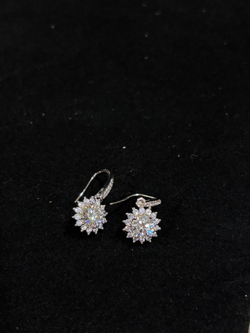 The "Celestial Sunflower" Moissanite Drop Earrings