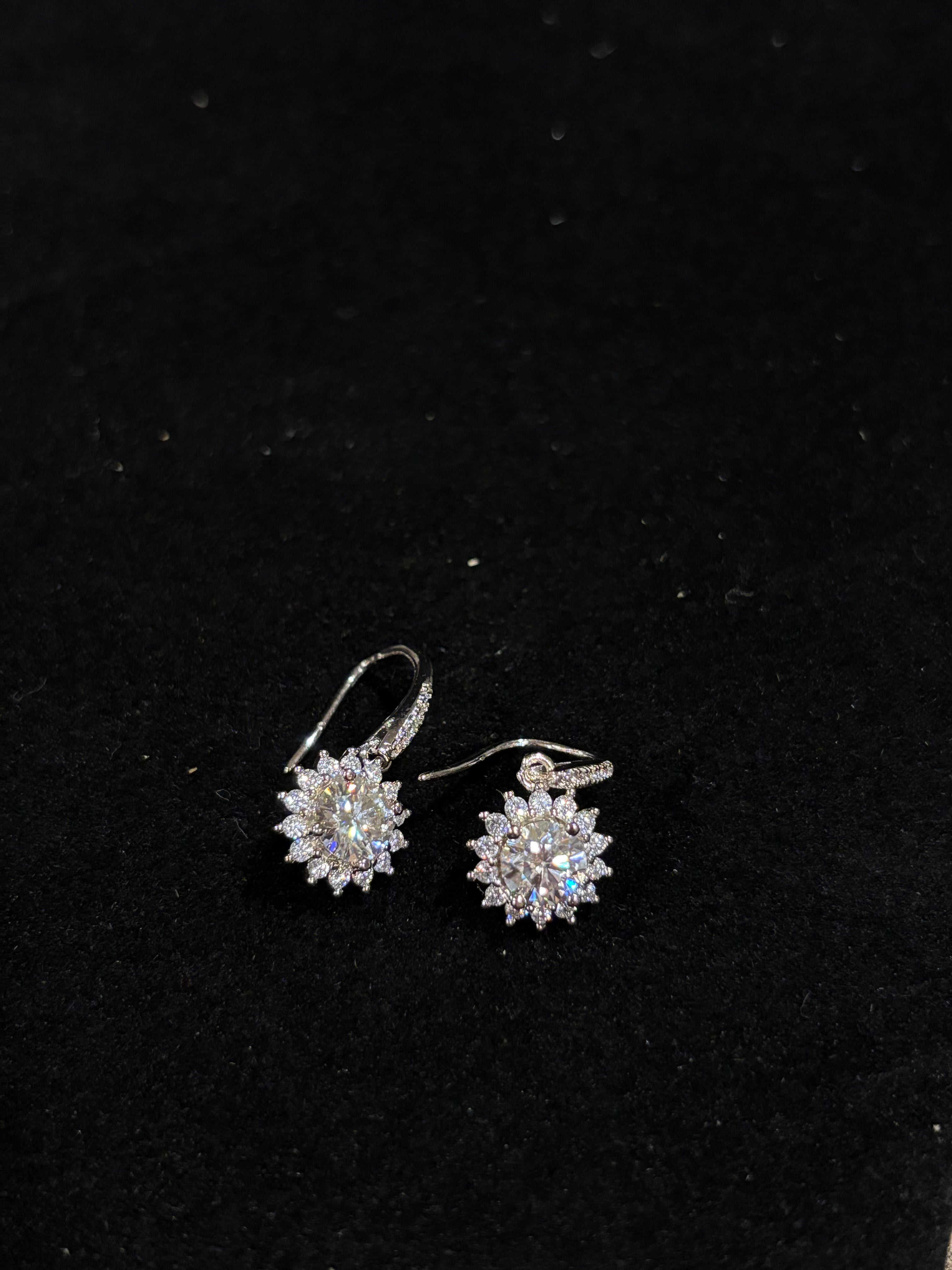 The "Celestial Sunflower" Moissanite Drop Earrings