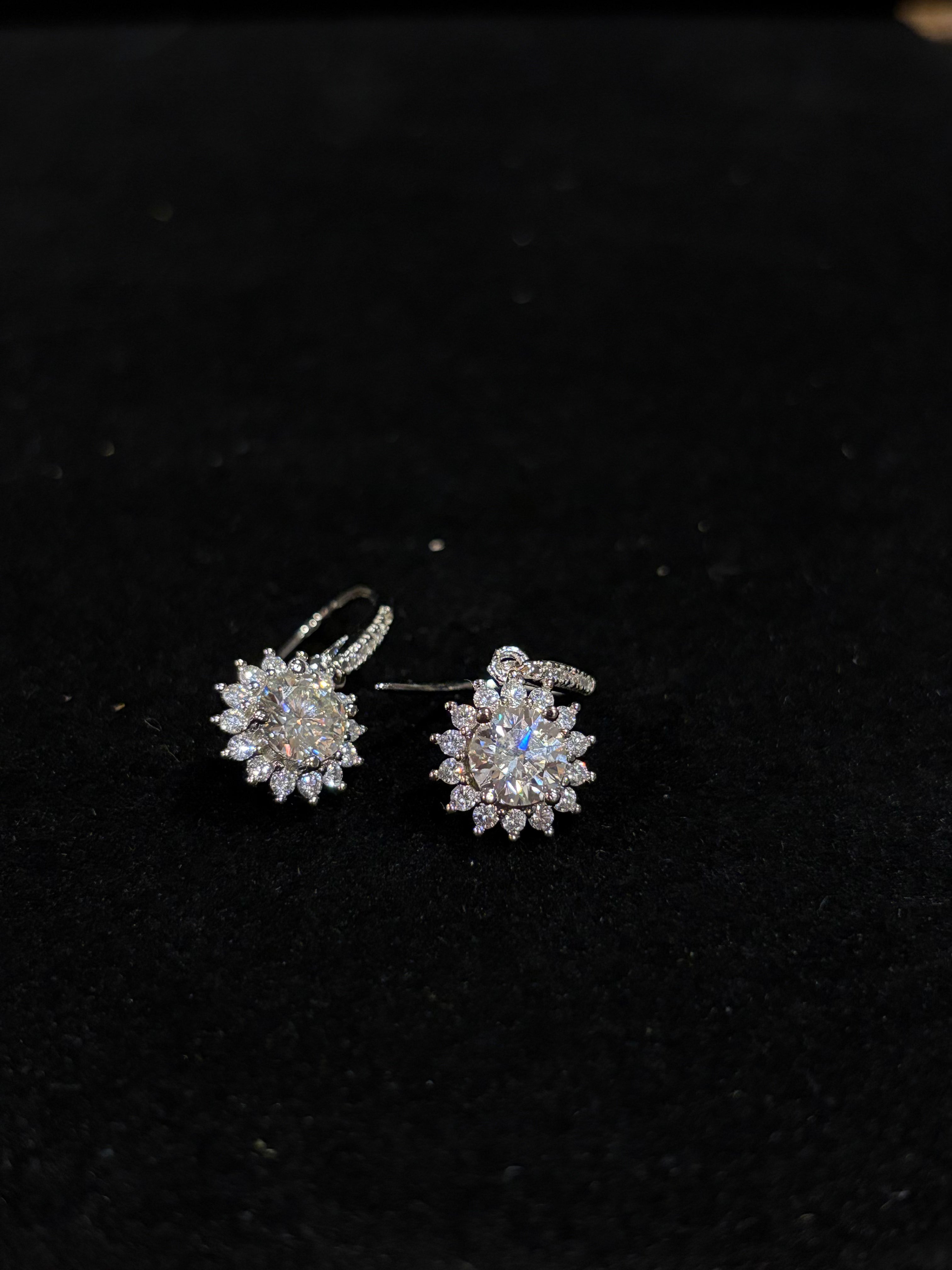 The "Celestial Sunflower" Moissanite Drop Earrings