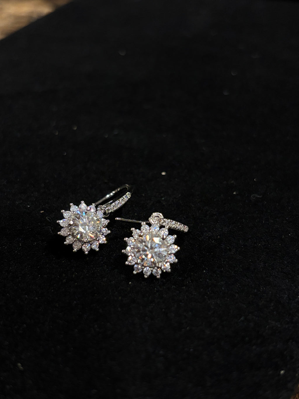 The "Celestial Sunflower" Moissanite Drop Earrings