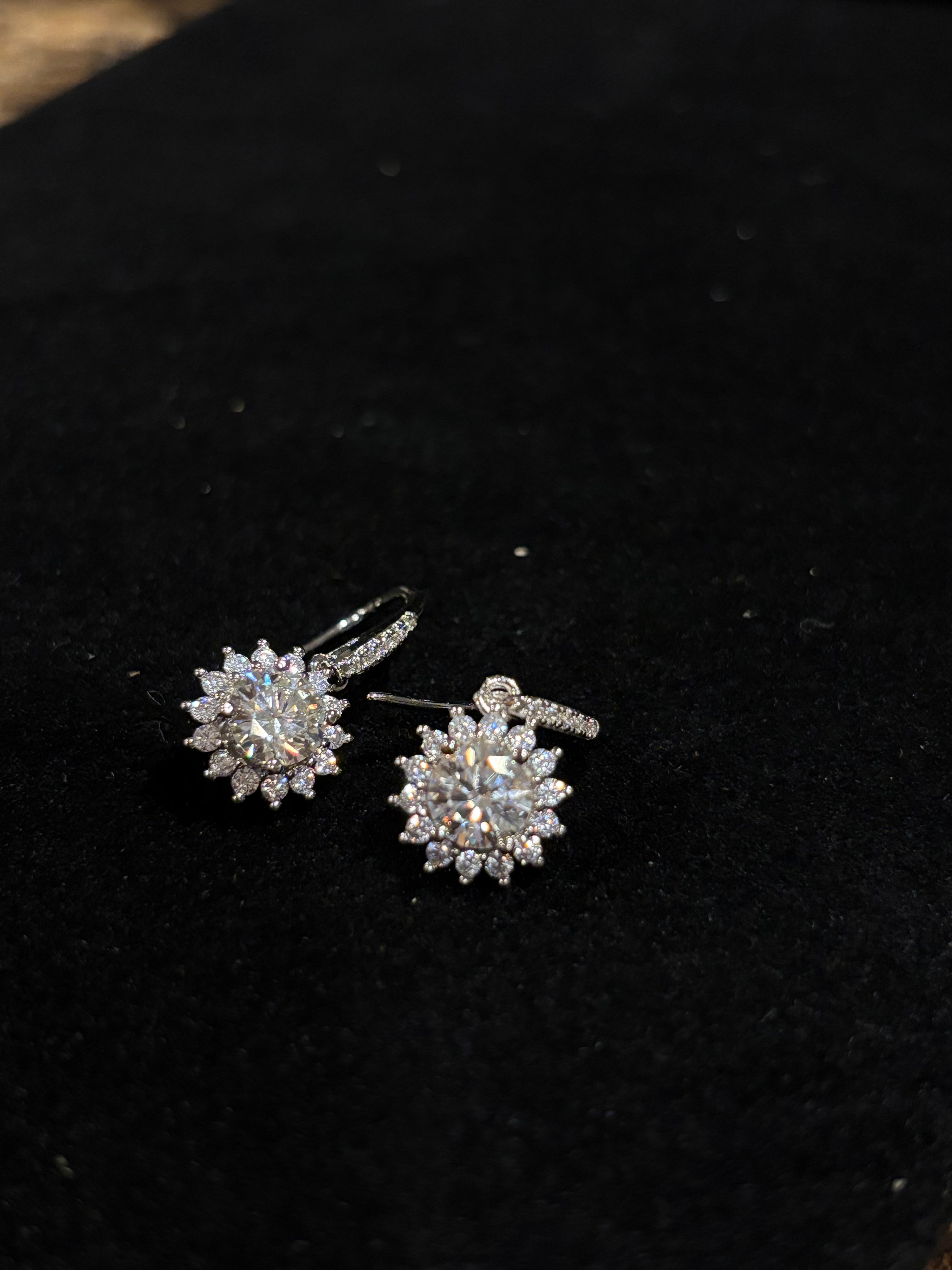 The "Celestial Sunflower" Moissanite Drop Earrings