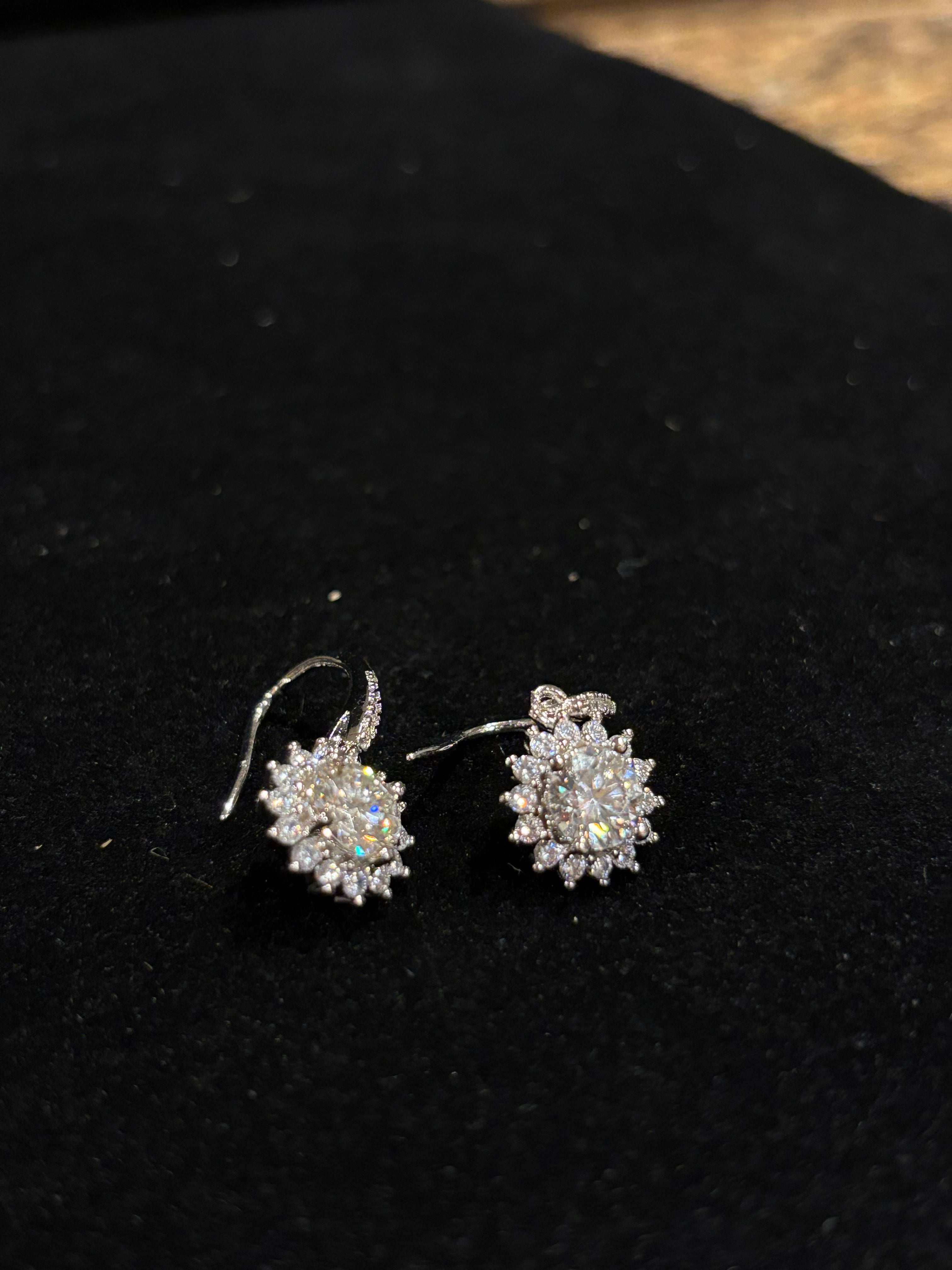 The "Celestial Sunflower" Moissanite Drop Earrings