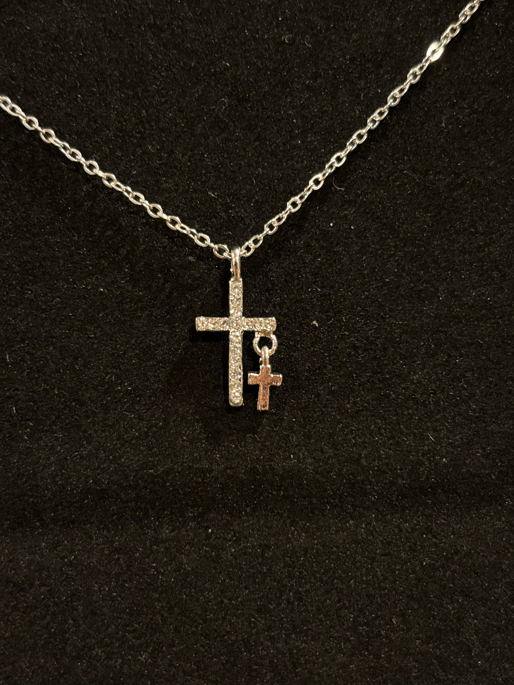 Double Cross Pendant Necklace