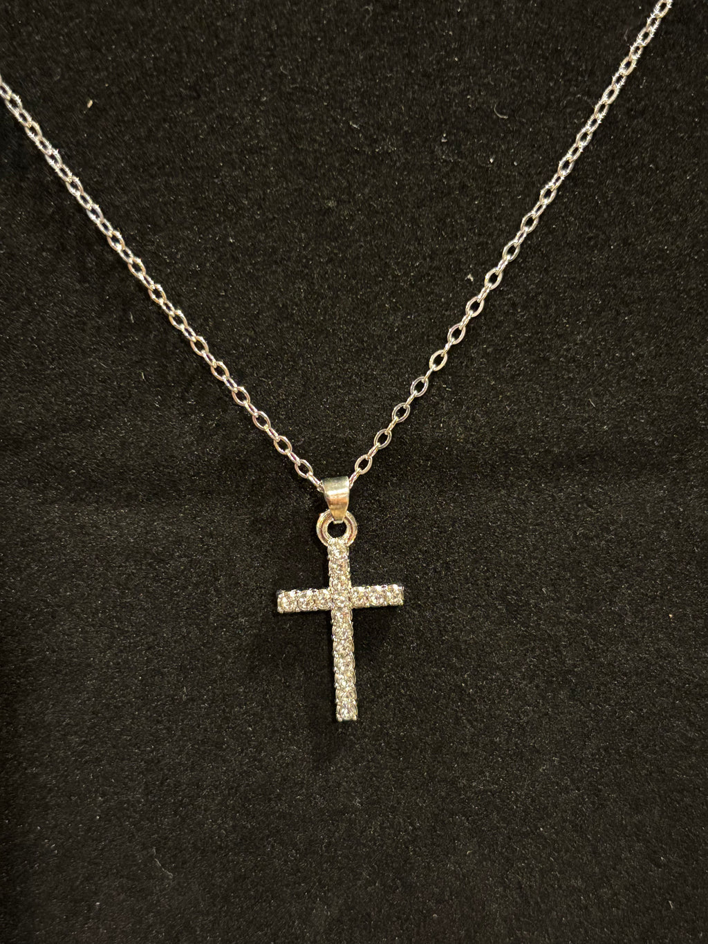 Pavé Crystal Cross Pendant Necklace