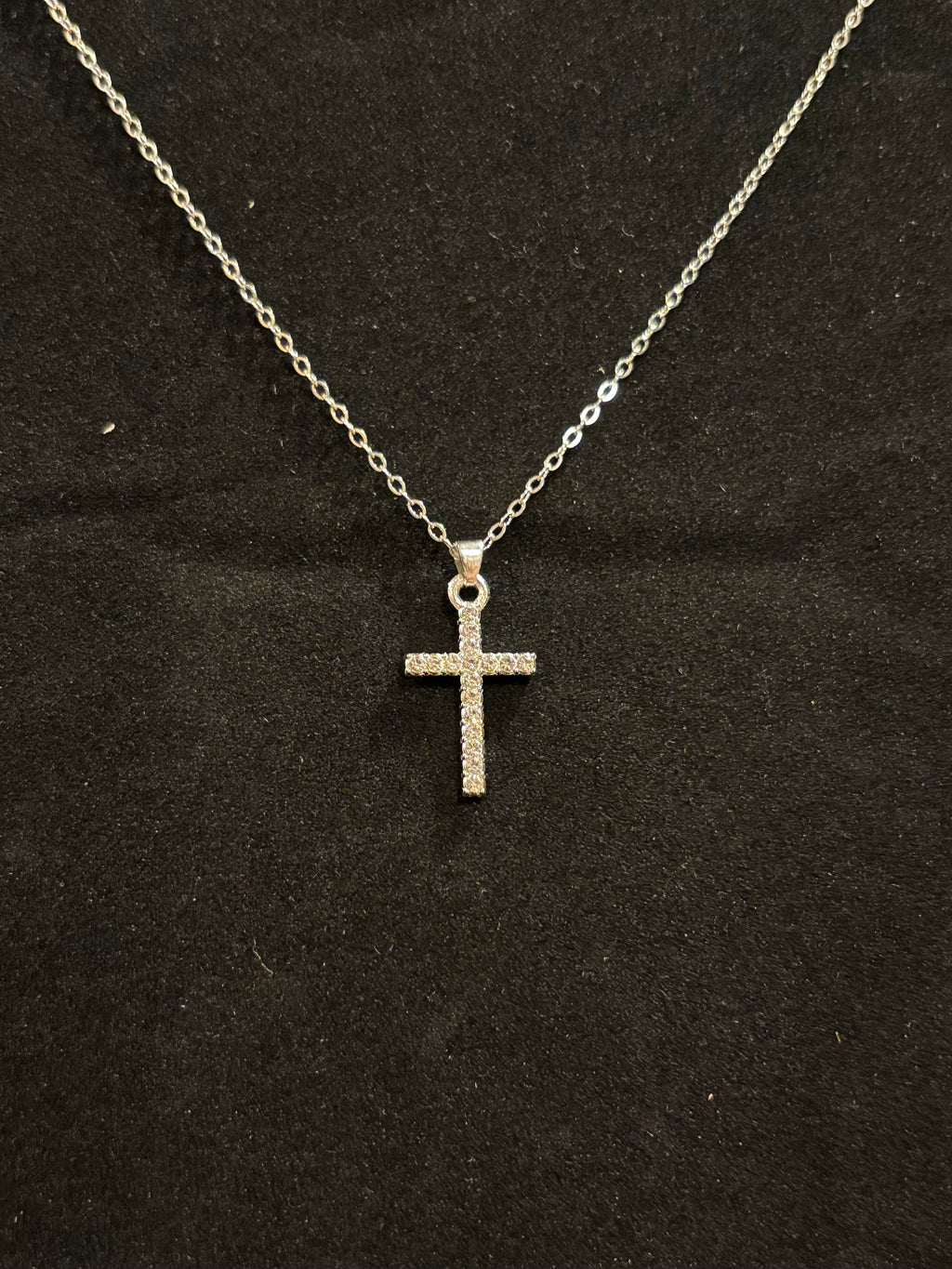 Pavé Crystal Cross Pendant Necklace