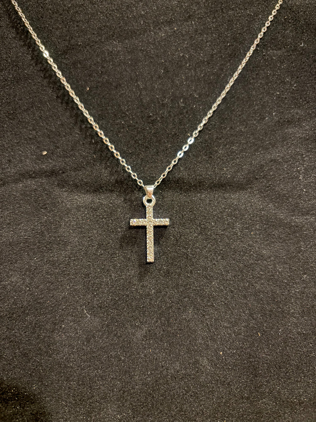 Pavé Crystal Cross Pendant Necklace