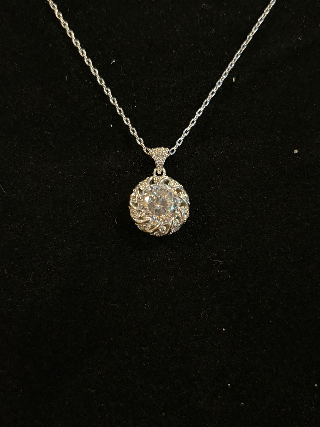 Radiant Swirl Moissanite Necklace