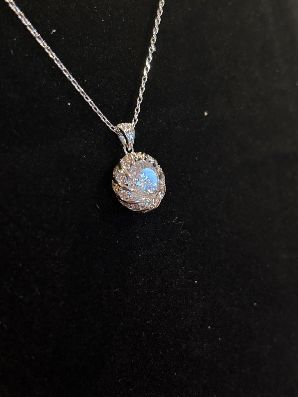 Radiant Swirl Moissanite Necklace