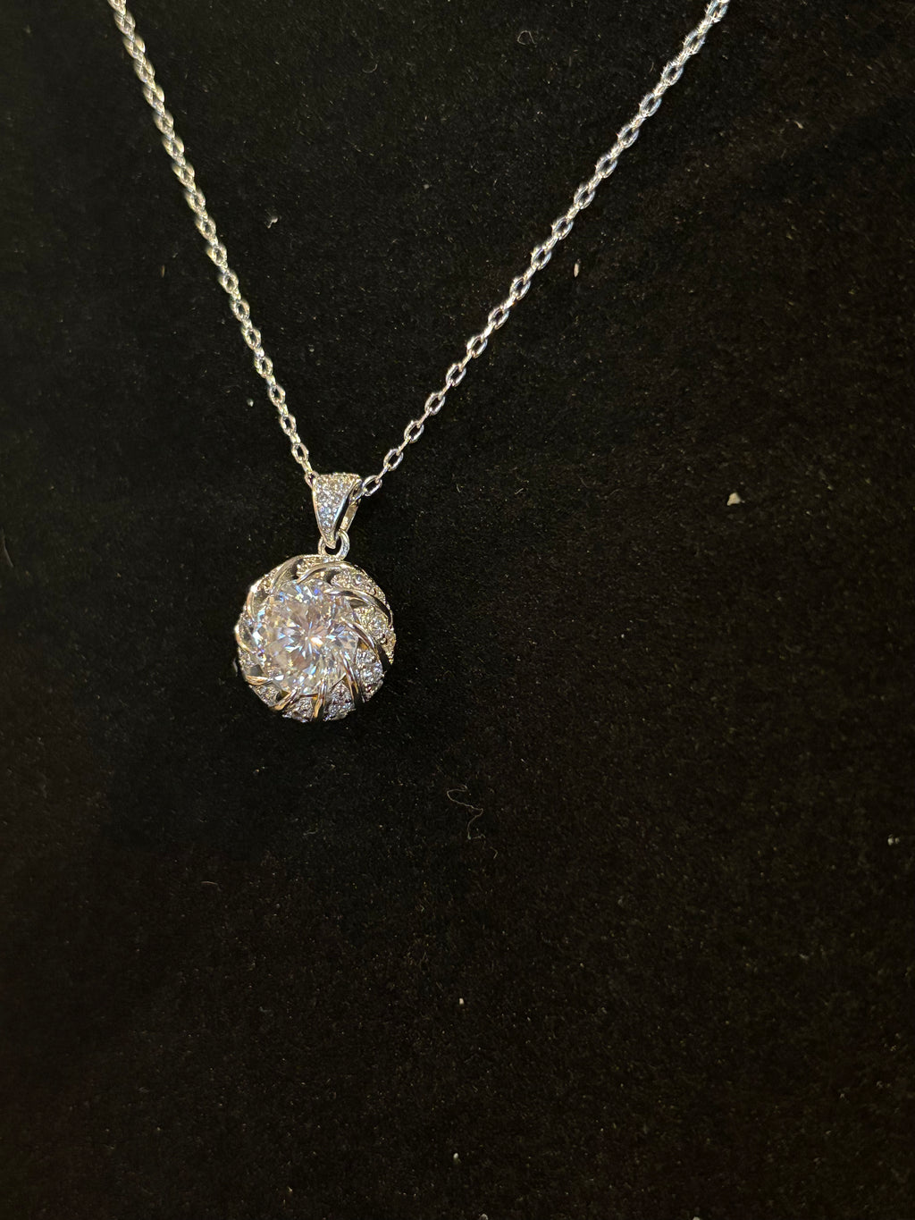 Radiant Swirl Moissanite Necklace