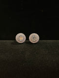 Celestial Glow: Round Moissanite Double Halo Stud Earrings