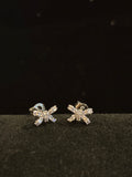 Twinkling Bow Moissanite Stud Earrings