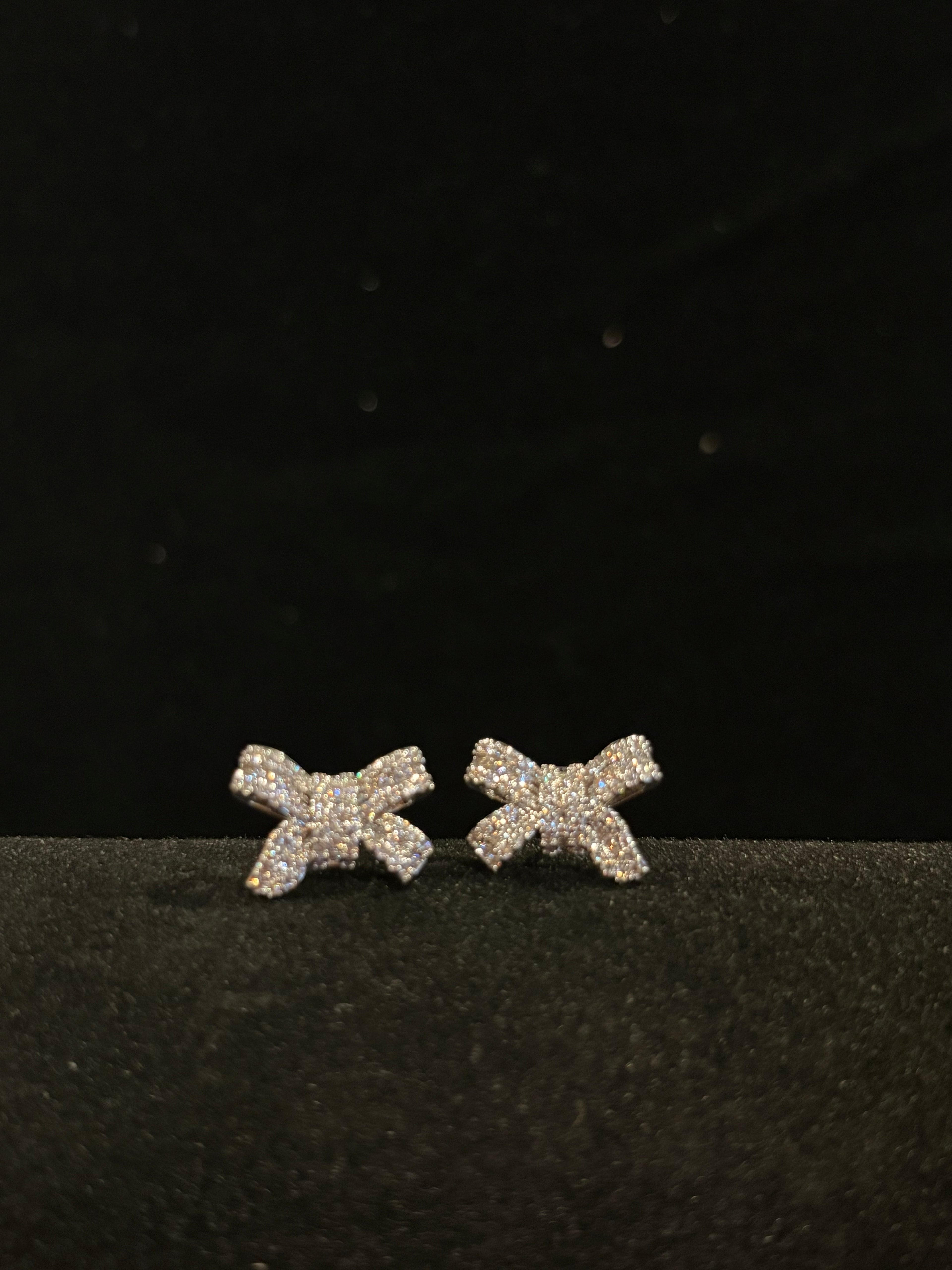 Elegant Bow Moissanite Stud Earrings