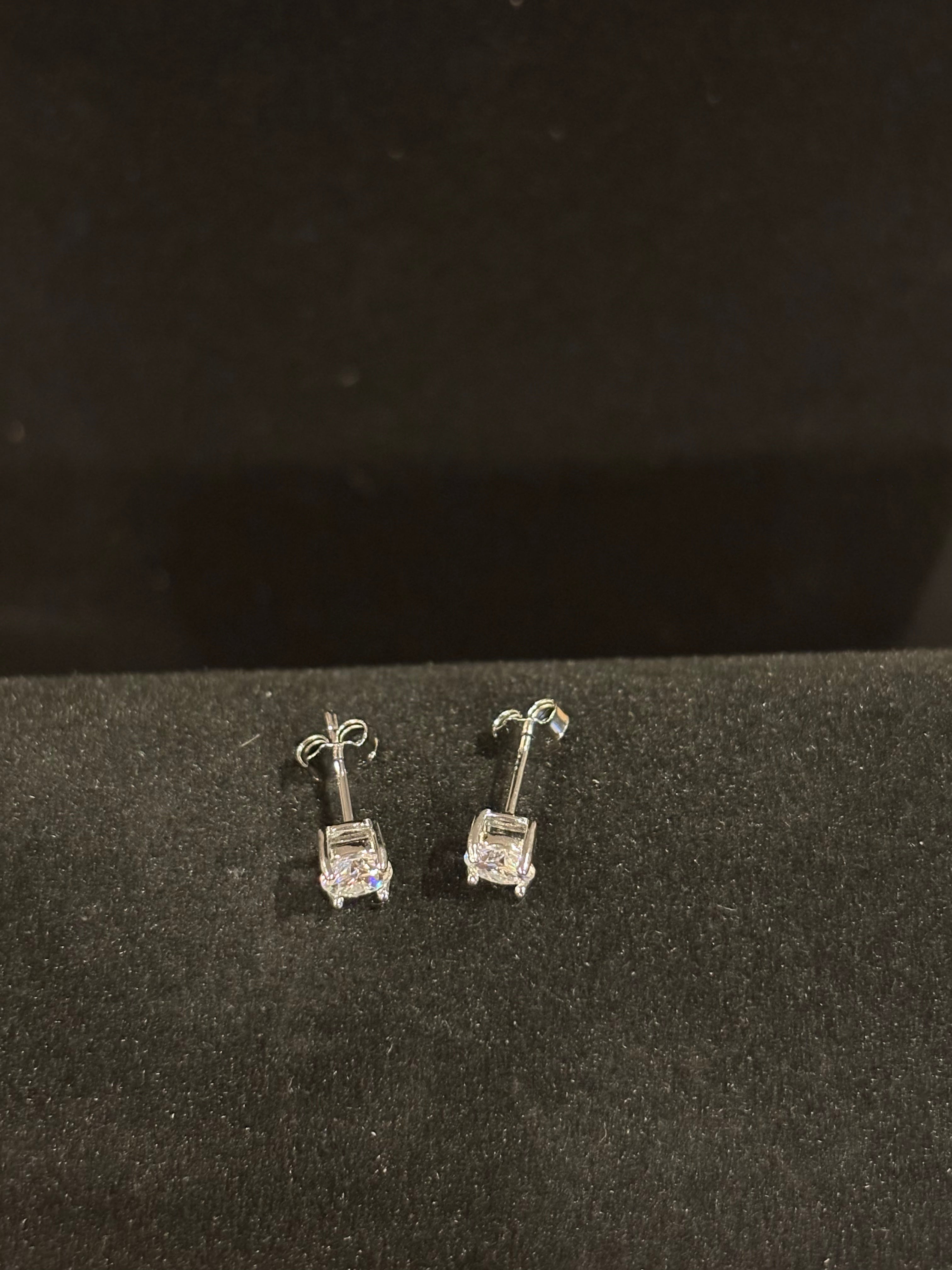 Classic Brilliance: Round Cut Moissanite Stud Earrings