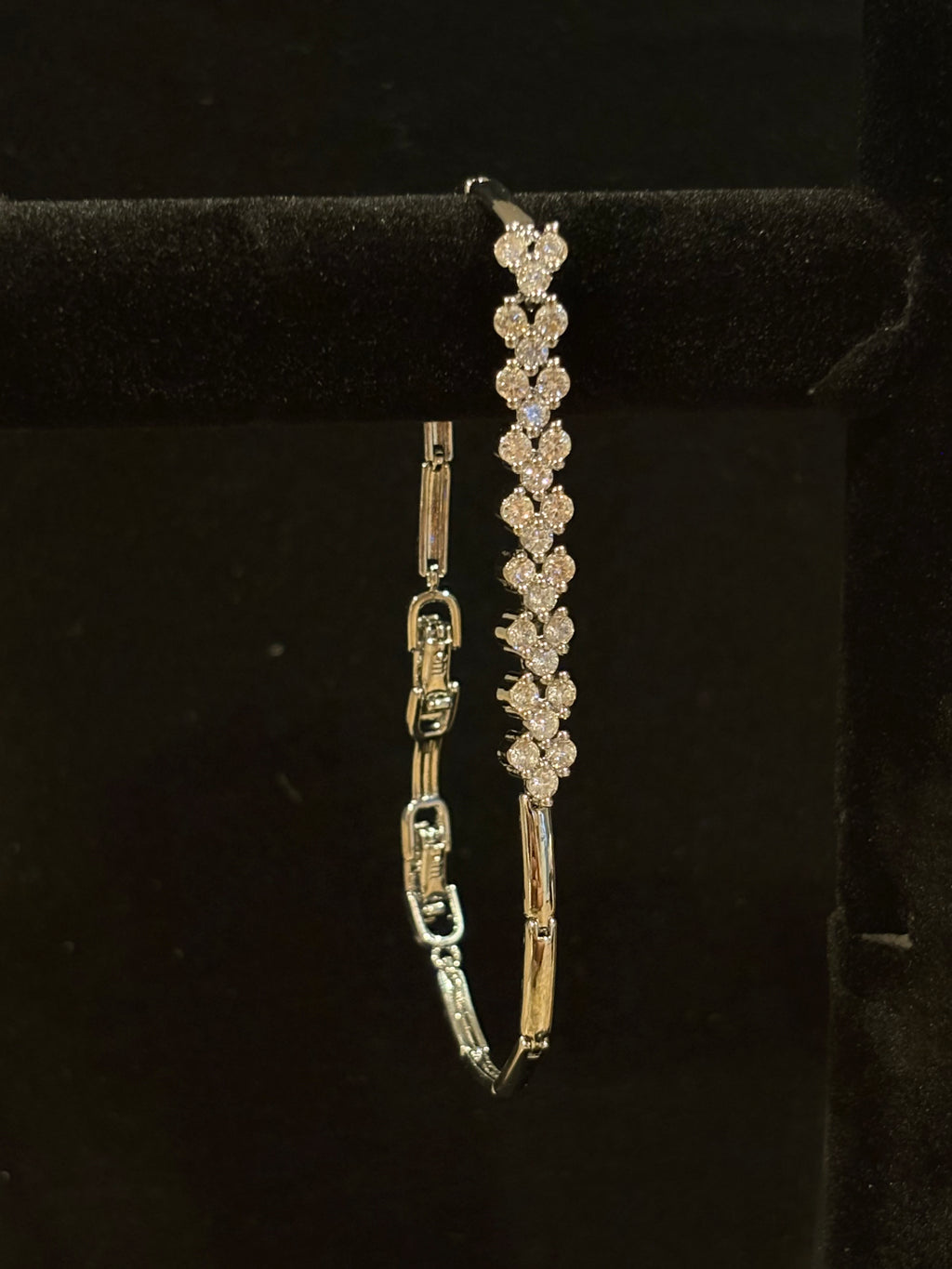 Botanical Radiance: Floral Cluster Tennis Bangle Bracelet