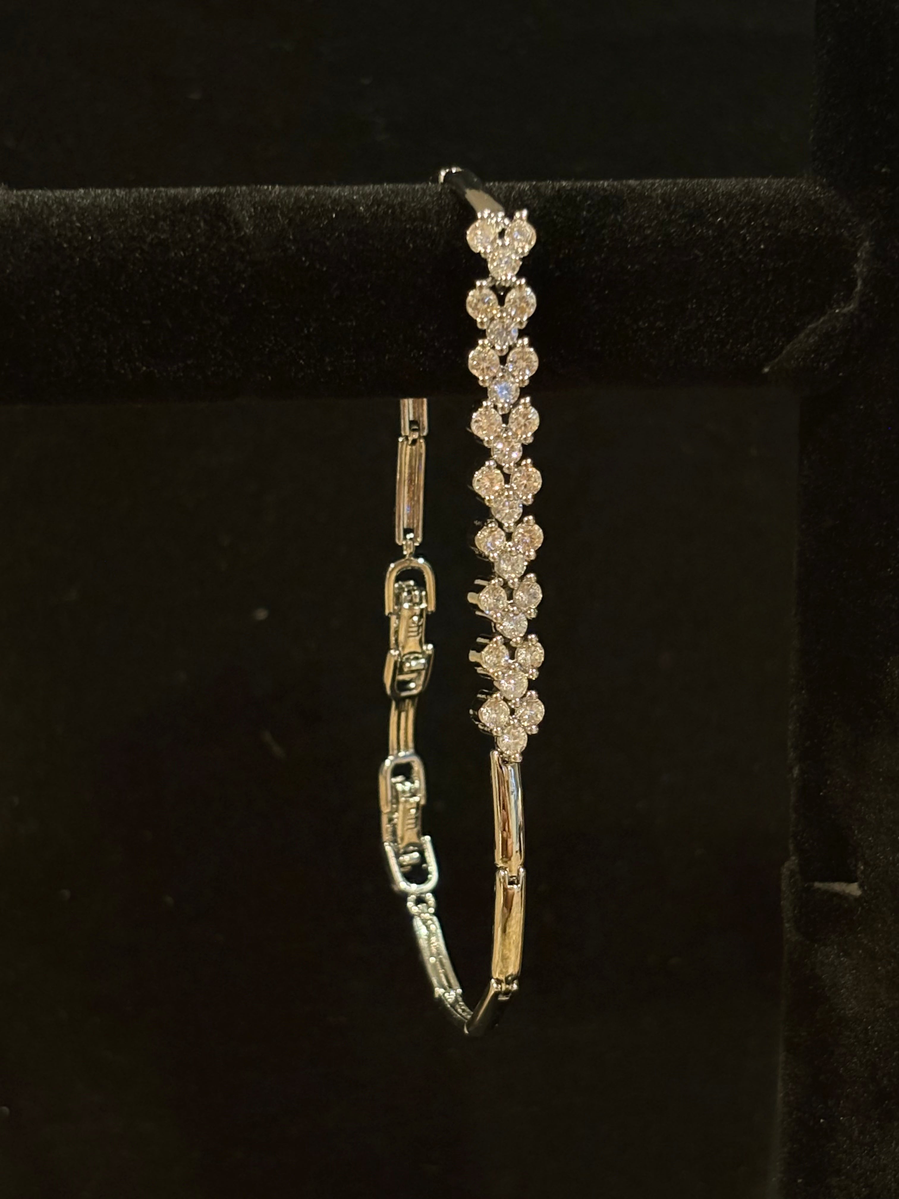 Botanical Radiance: Floral Cluster Tennis Bangle Bracelet