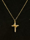 Divine Harmony: Crystal Cross and Crown Pendant Necklace