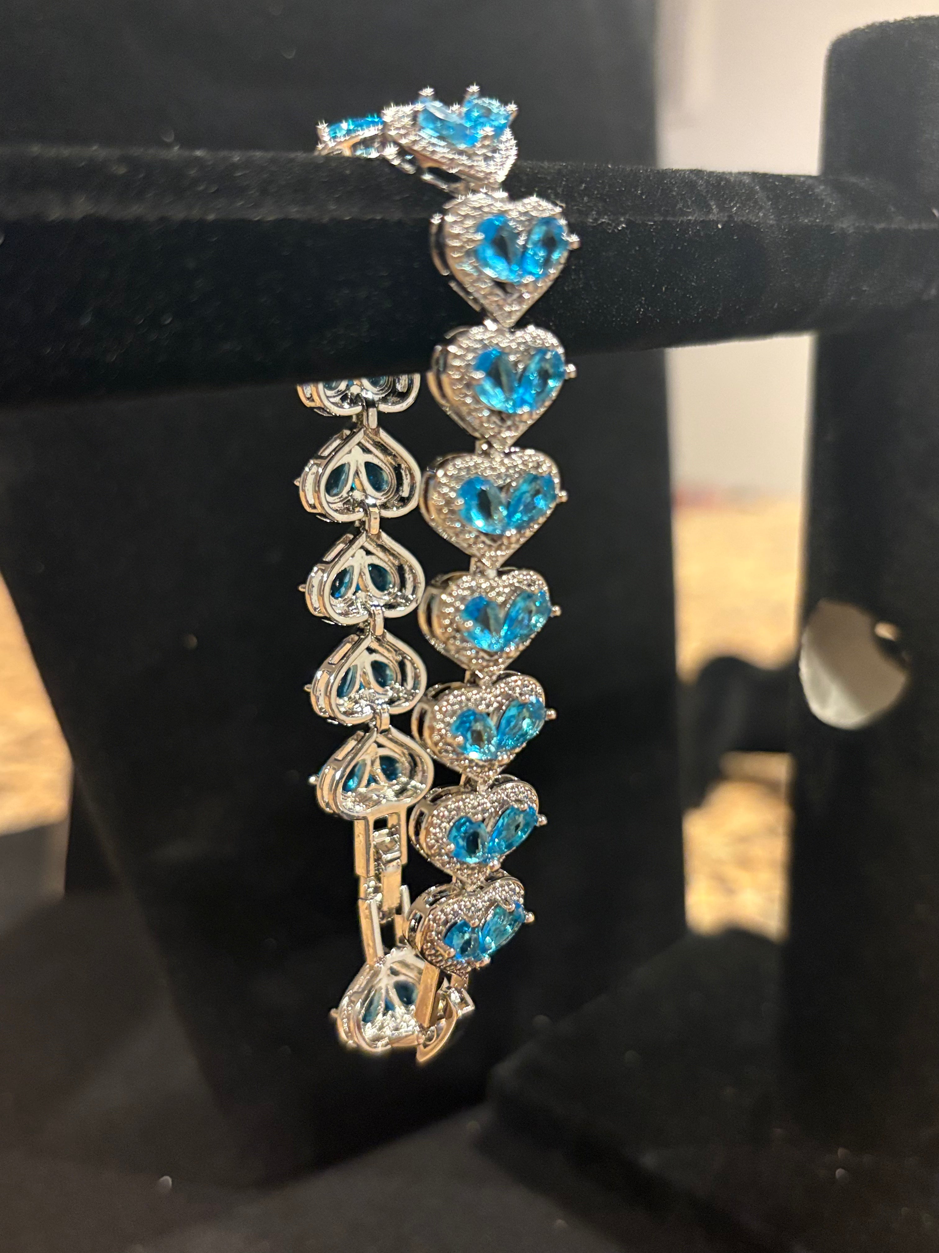 Ocean Heart Tennis Bracelet
