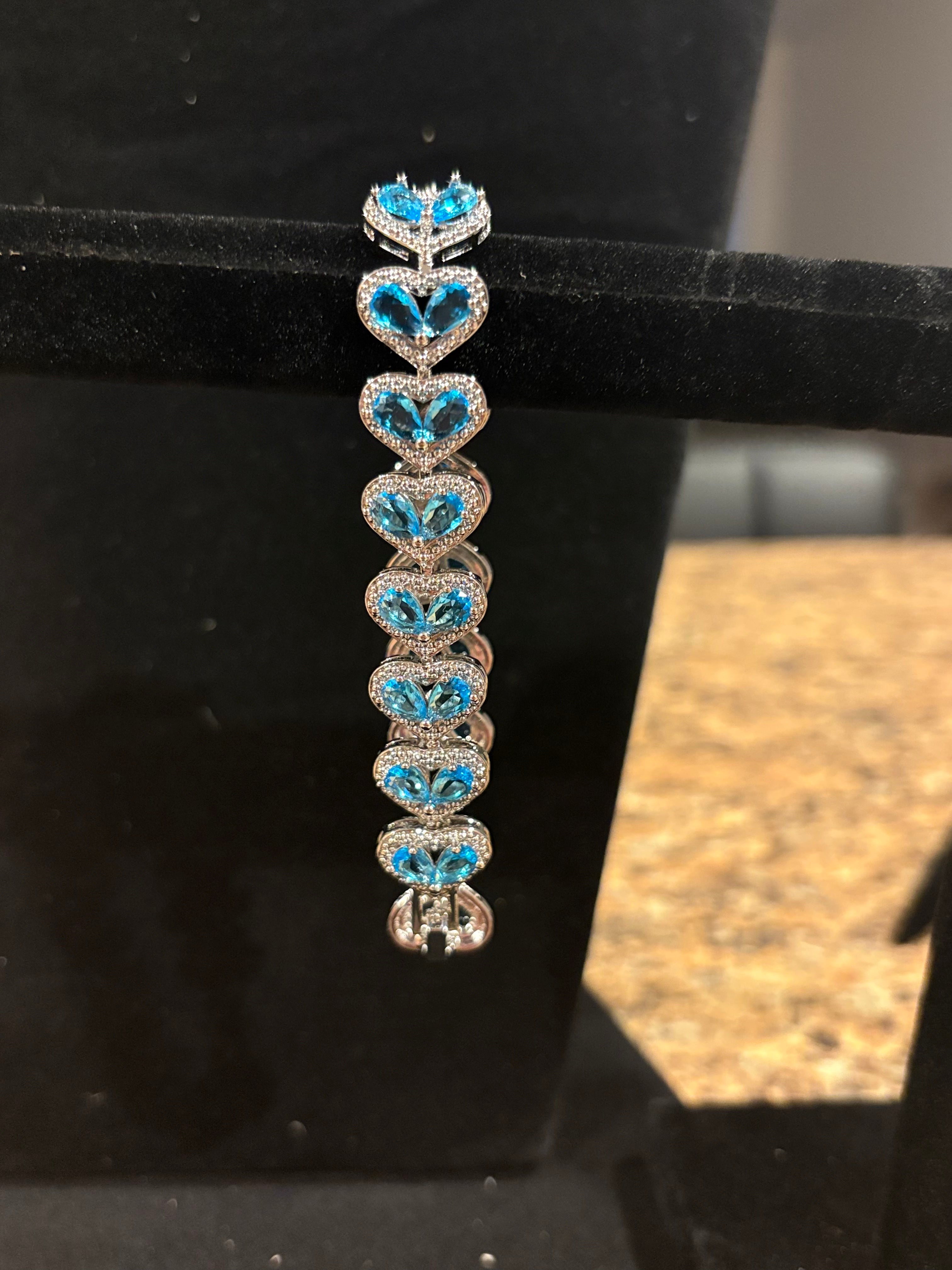 Ocean Heart Tennis Bracelet