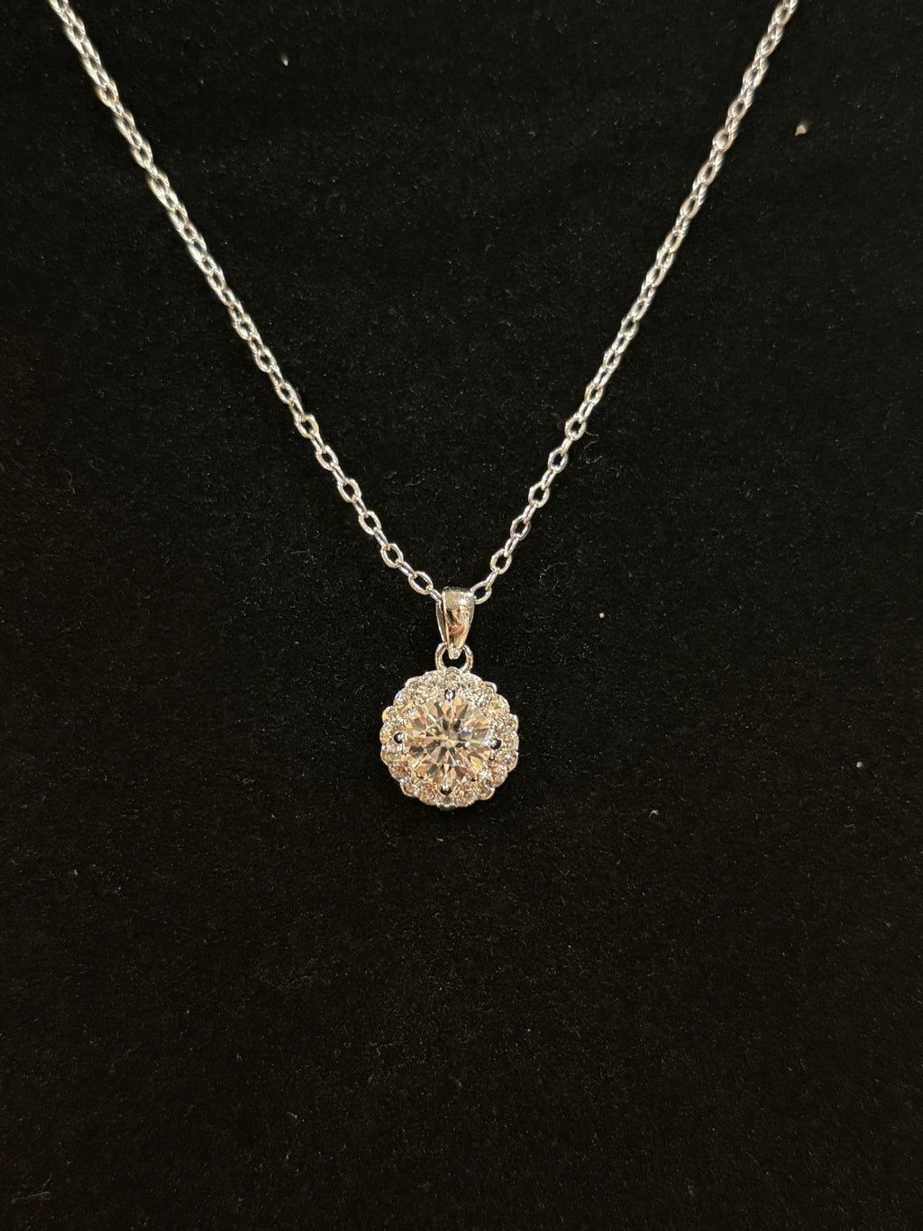 Classic Halo Pendant Necklace