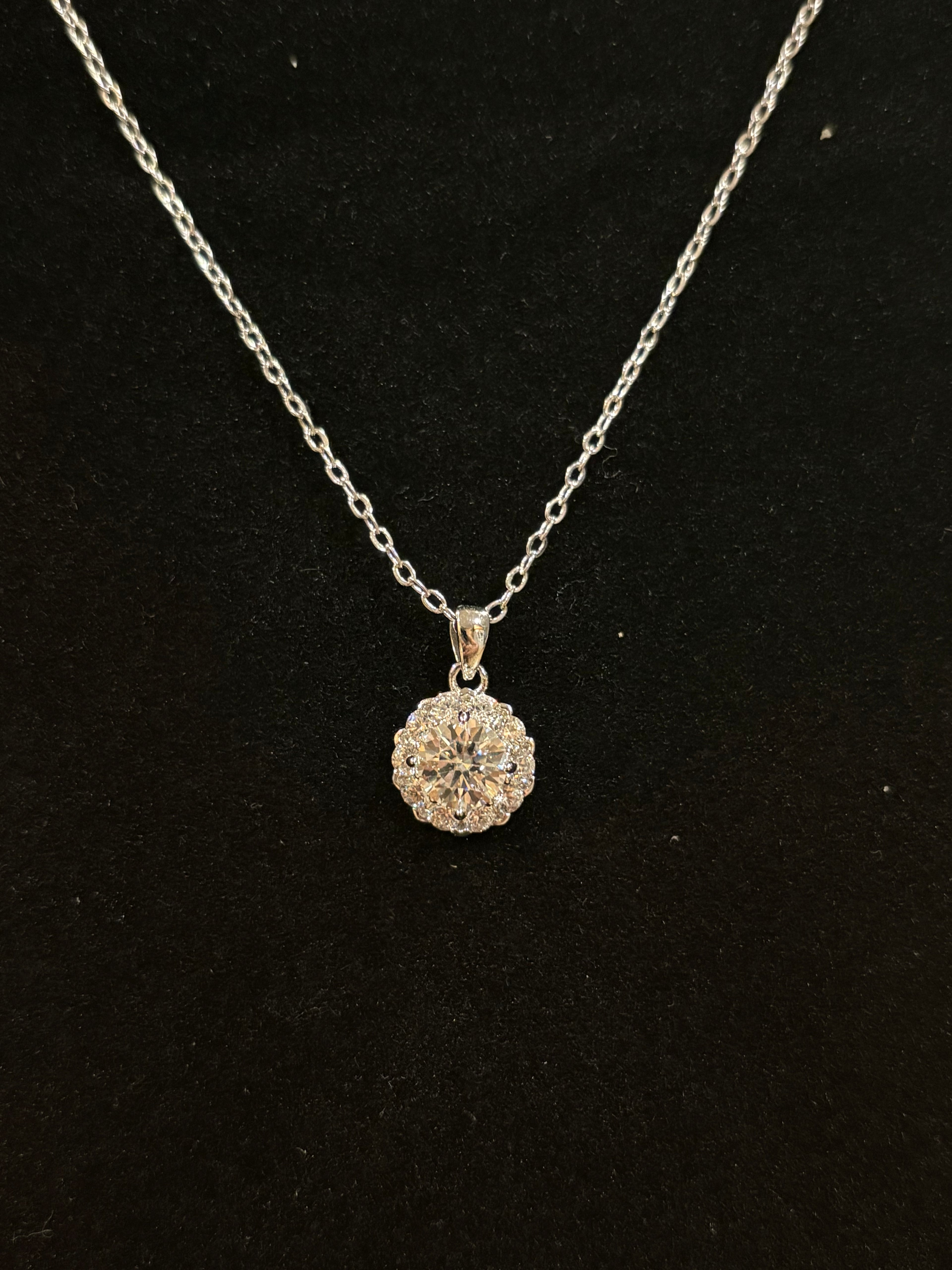 Classic Halo Pendant Necklace