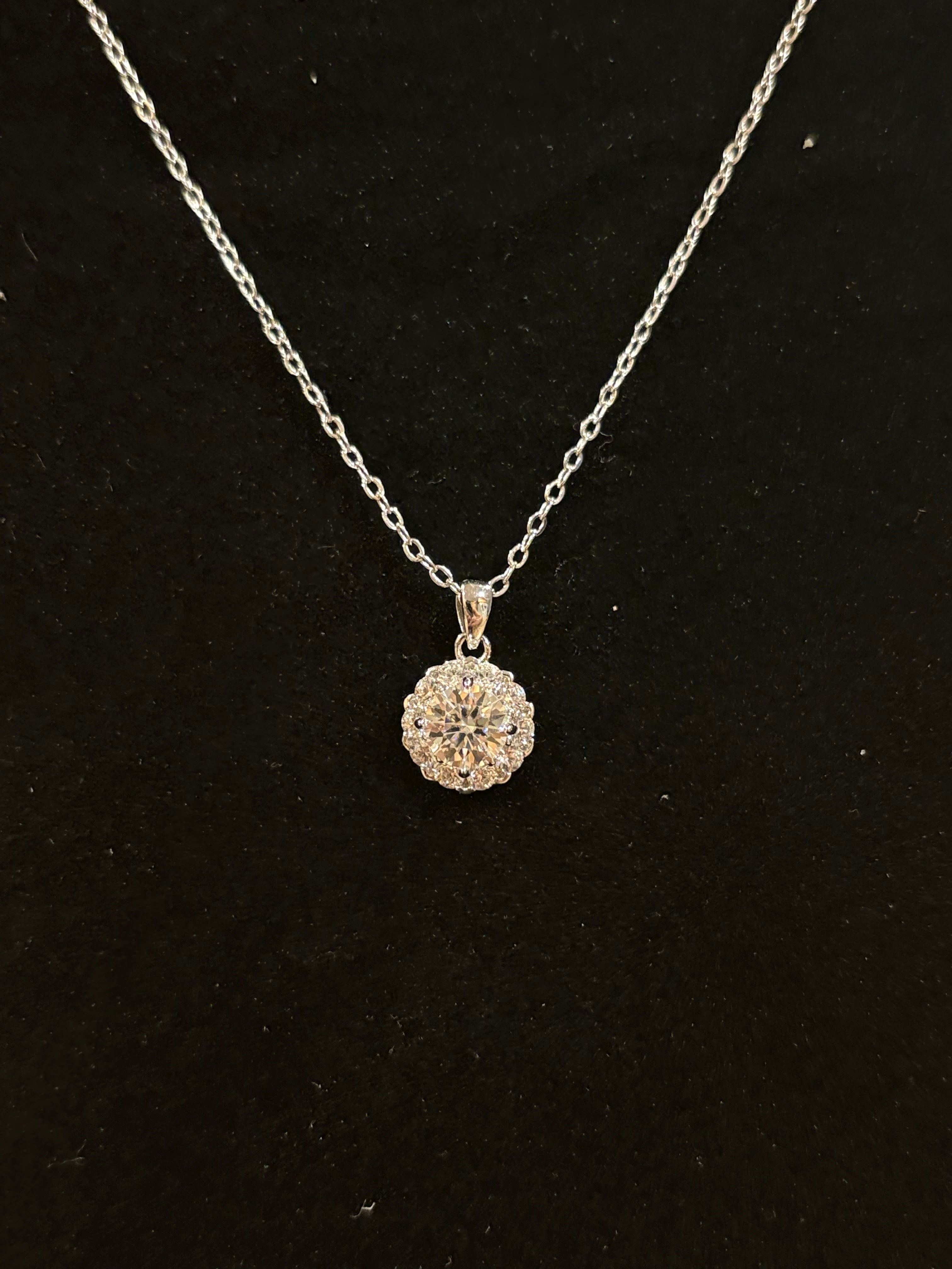 Classic Halo Pendant Necklace