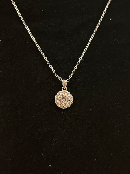 Classic Halo Pendant Necklace