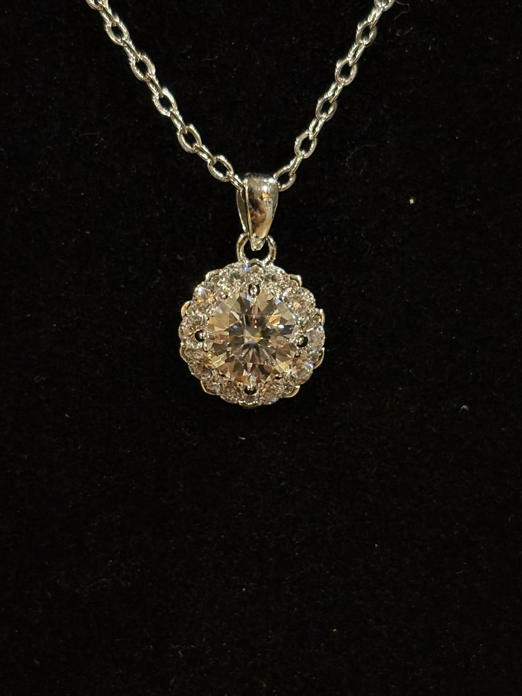 Classic Halo Pendant Necklace