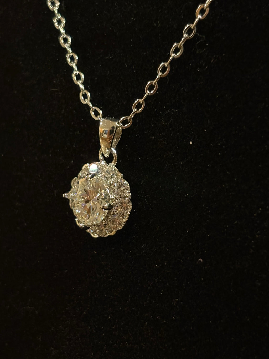 Classic Halo Pendant Necklace