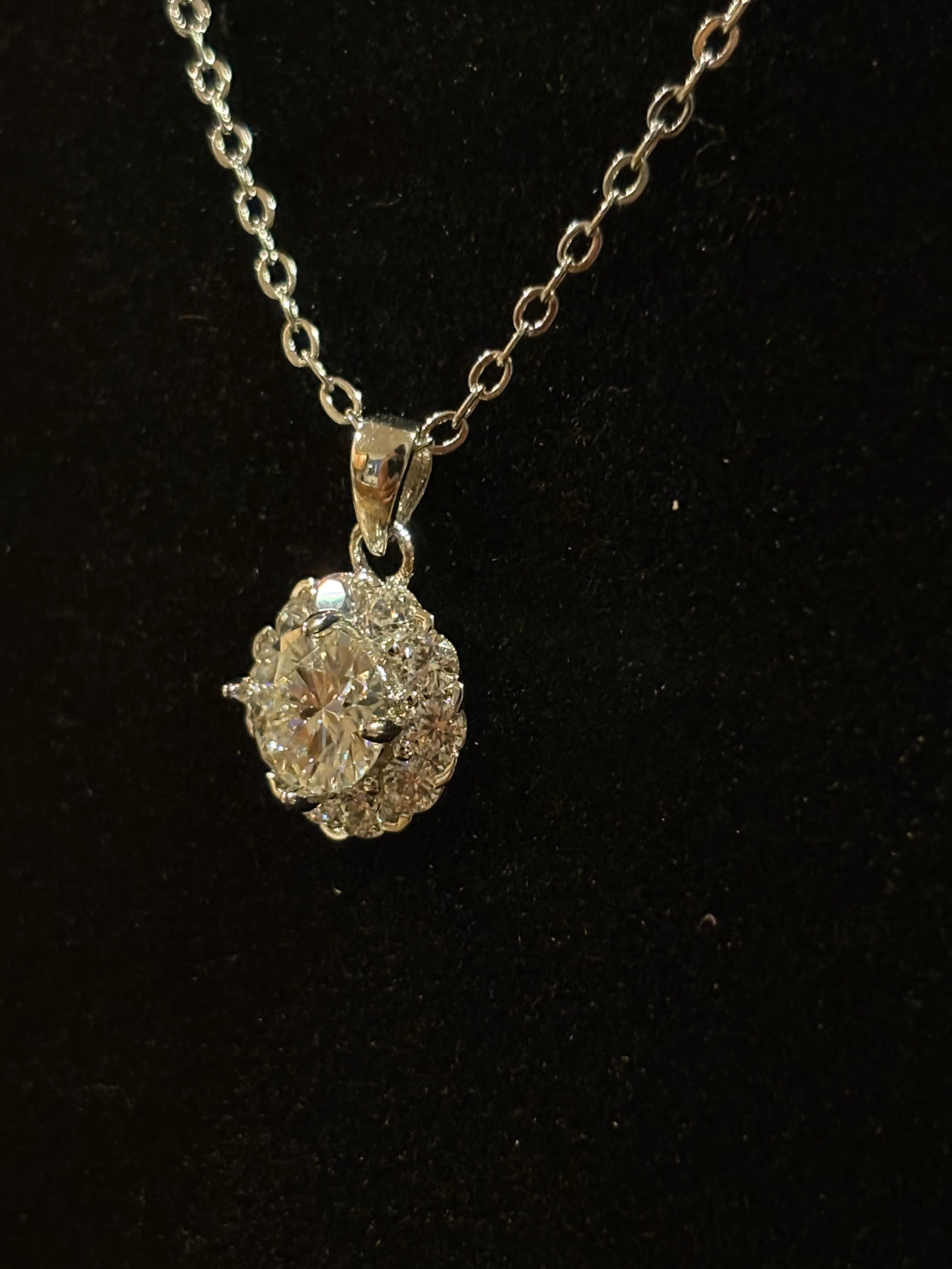 Classic Halo Pendant Necklace