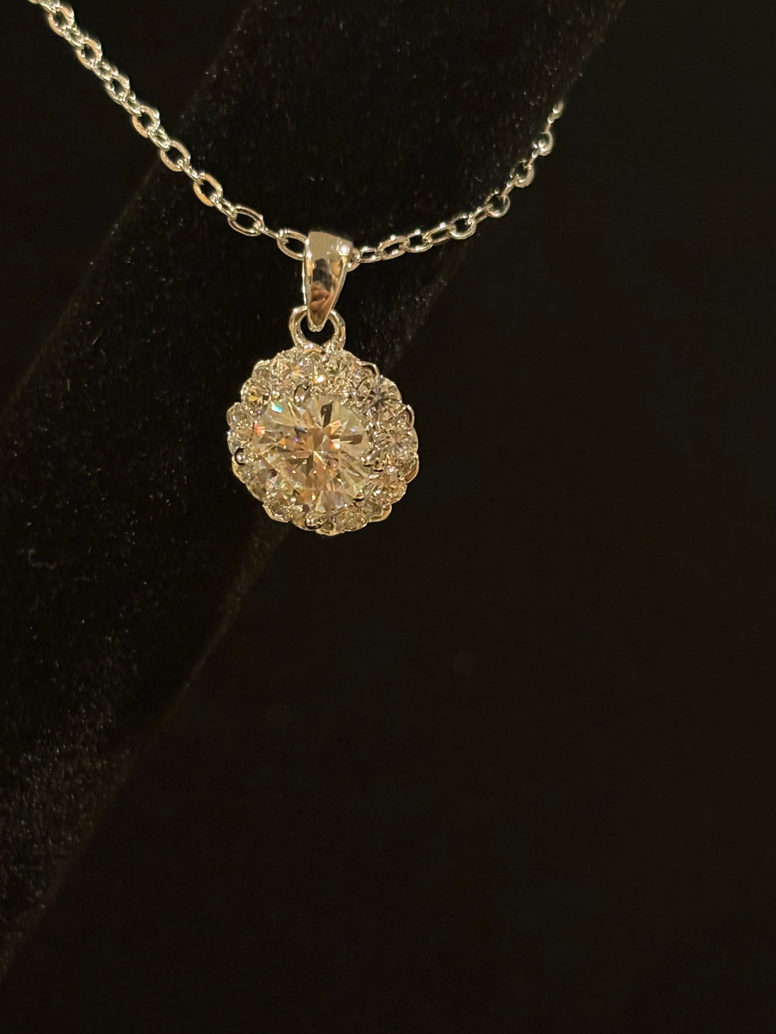 Classic Halo Pendant Necklace