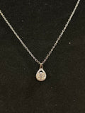 Teardrop Halo Pendant Necklace