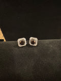 Midnight Halo Moissanite Stud Earrings